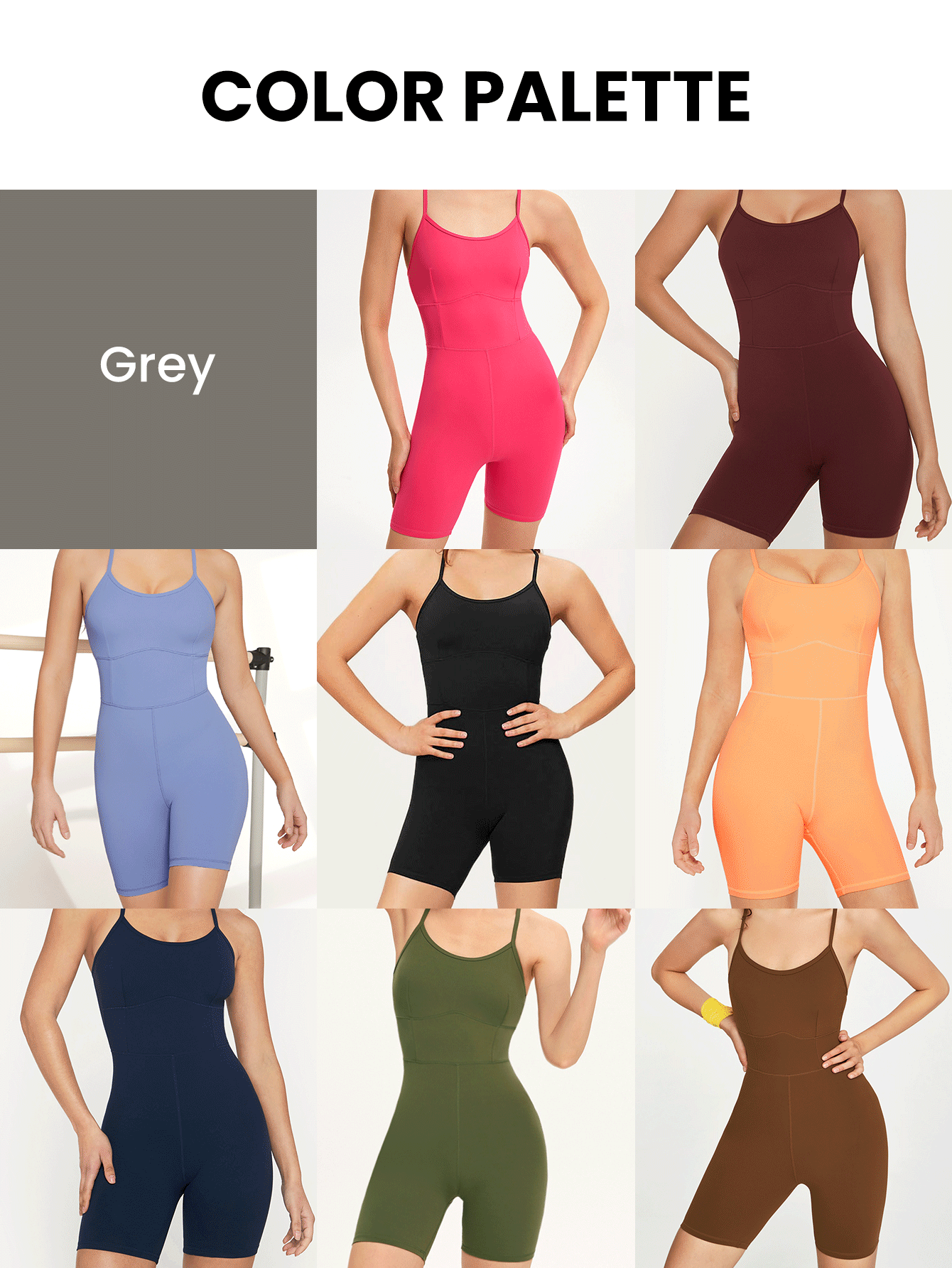 SHEIN GLOWMODE X Marika Sila 6" FeatherFit™ Magkontroll Justerbara remmar Sport Jumpsuit Low Impact Yoga Daily Summer - Marinblå - Visa 10