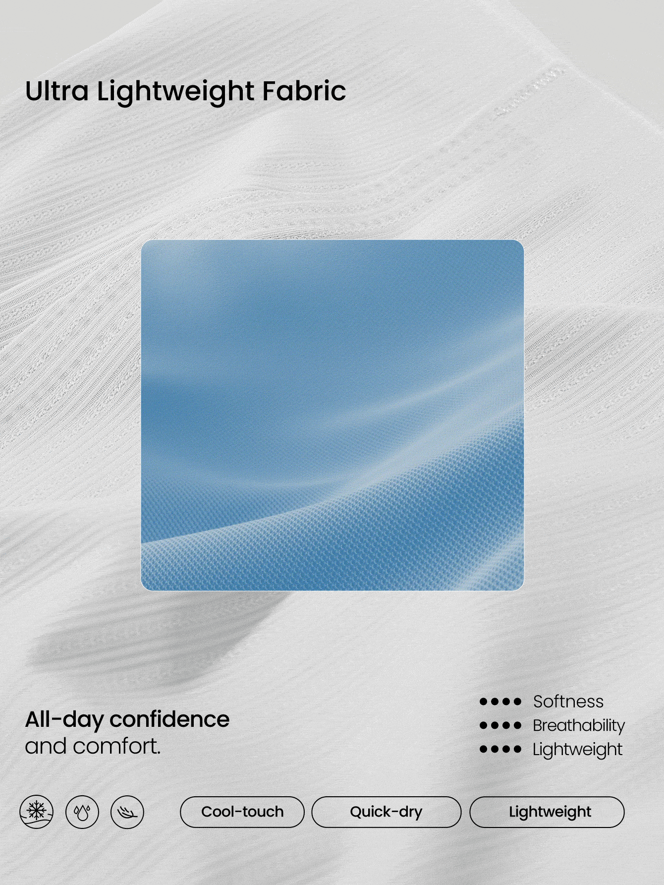 GLOWMODE TENCEL™莫代尔丝滑速干防臭凉爽触感无缝高腰内裤日常休闲装 - 灰色 - 查看 6