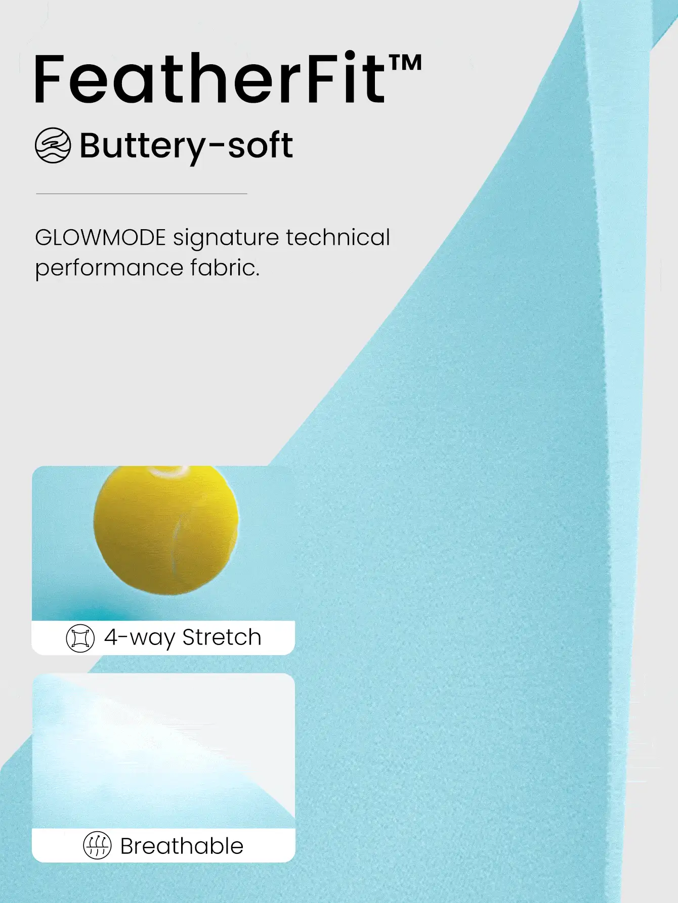 GLOWMODE Shorts antideslizantes ultra cortos FeatherFit™ de 2,5" para entrenamiento de gimnasio diario casual de bajo impacto en verano - Azul Agua - Ver 4