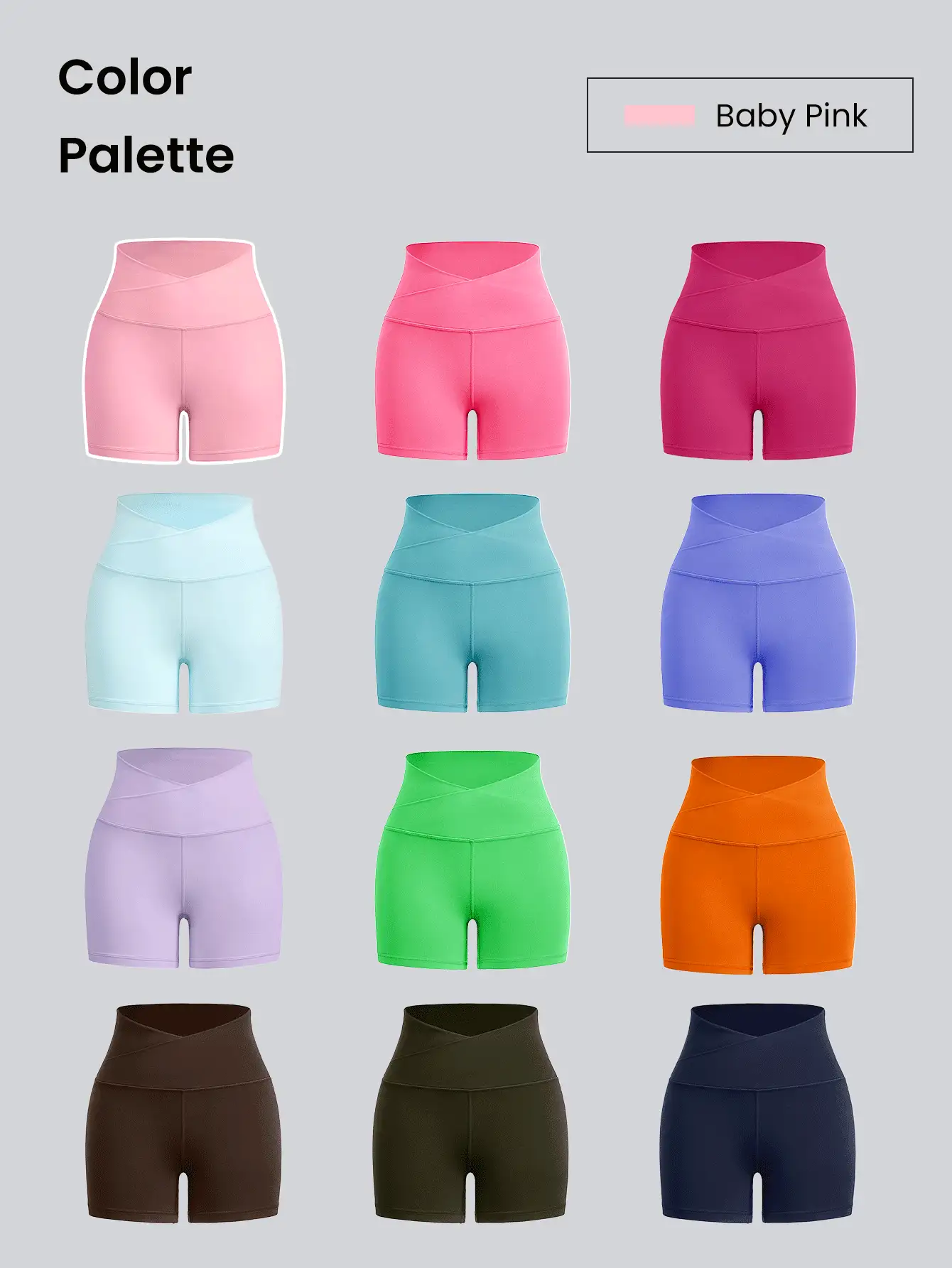 GLOWMODE 4.3" FeatherFit™ Crossover Cutie Biker Shorts Low Impact Cycling Running Gym Workout Summer