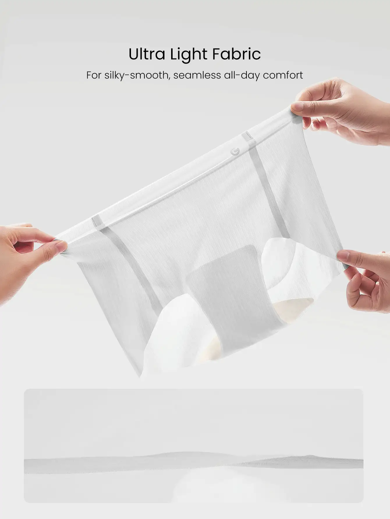 GLOWMODE TENCEL™莫代尔丝滑速干防臭凉爽触感无缝高腰内裤日常休闲装 - 灰色 - 查看 3