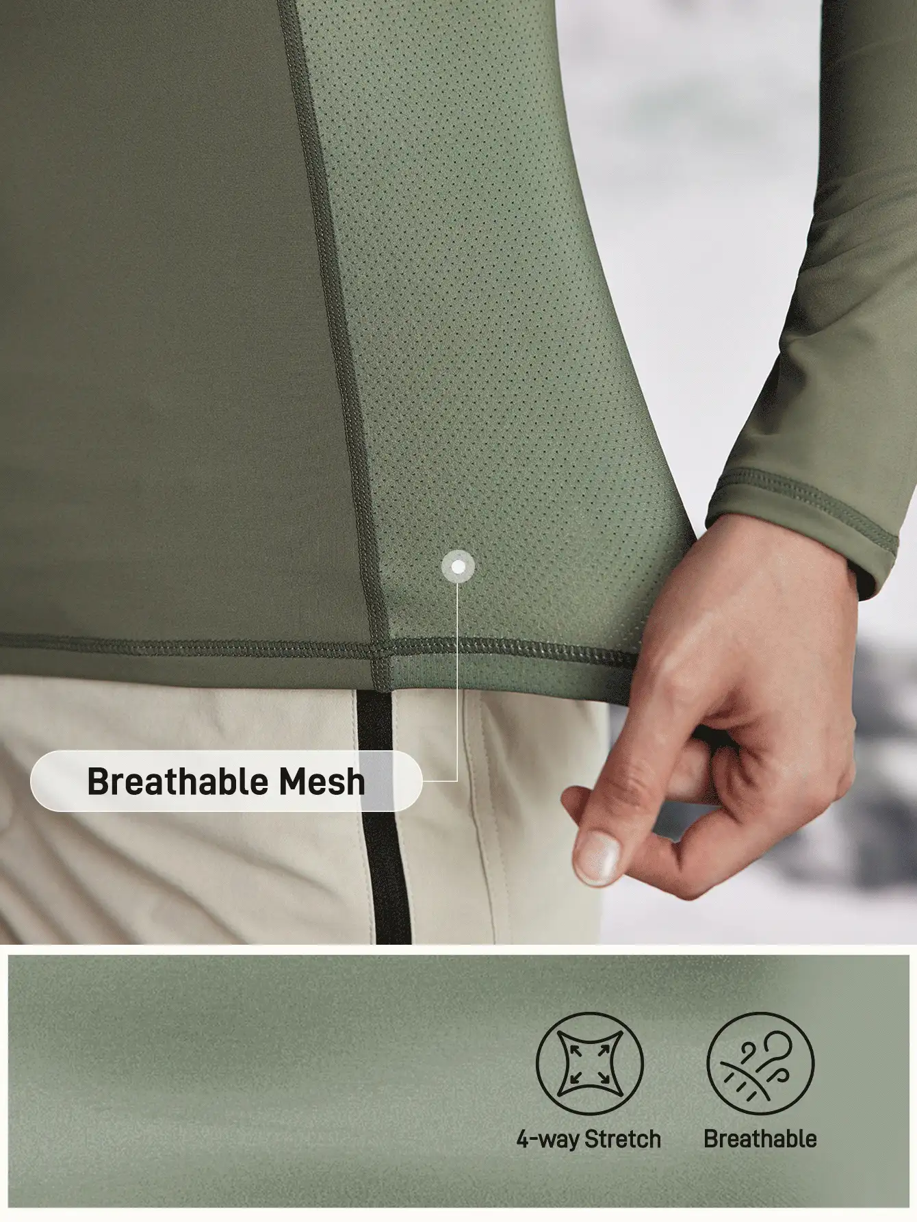 In My Nature 女士圆领长袖印花休闲户外上衣 - 寶藍色 - 查看 11