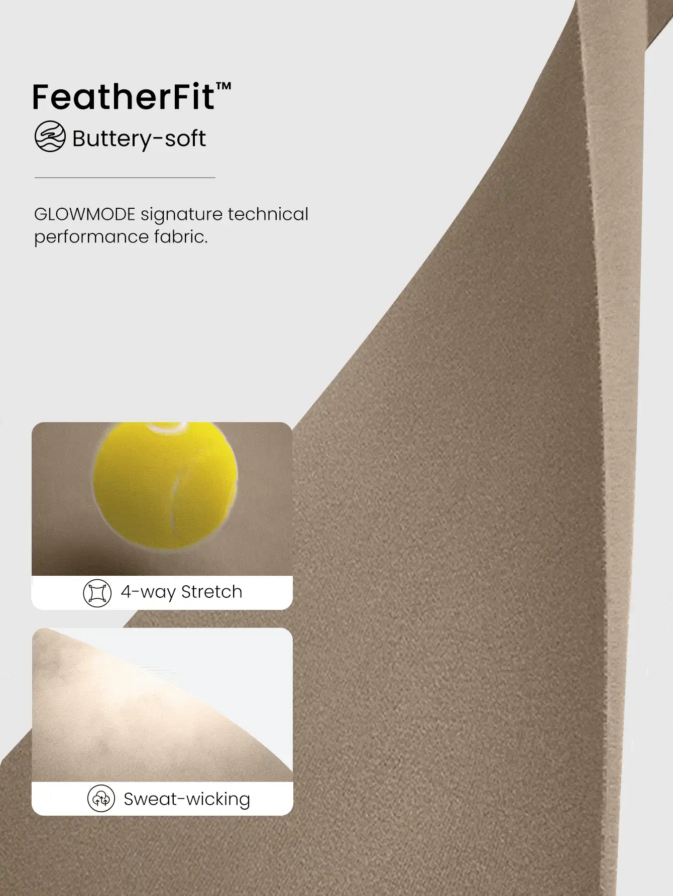 GLOWMODE Quần legging liền mạch lưng cao hình chữ Y mềm mại co giãn thấm mồ hôi Own The Glow 24" FeatherFit™ Quần tập yoga Pilates Barre Studio tác động thấp, mặc thường ngày - Màu Khaki - Xem 6