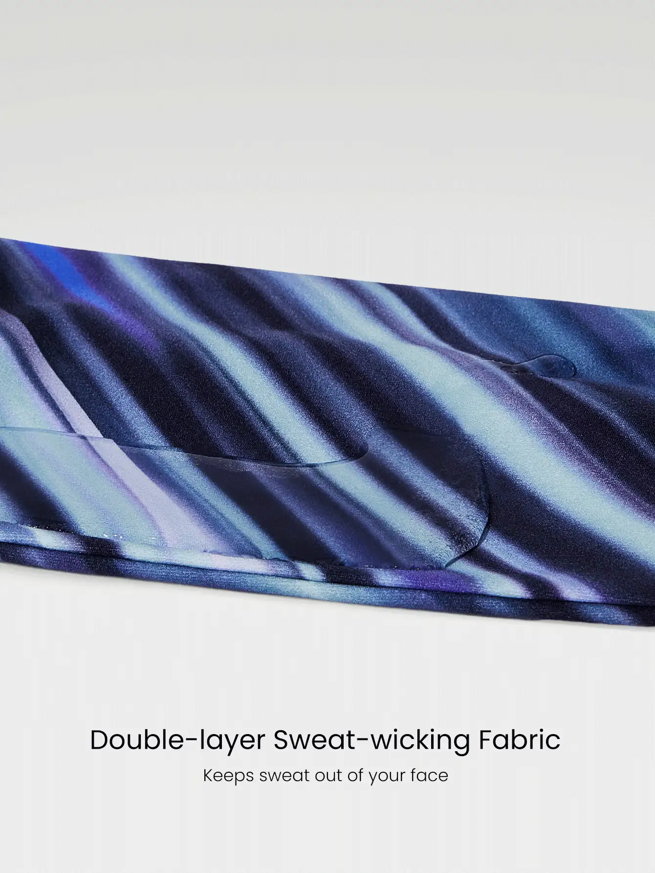 GLOWMODE FeatherFit™-Air Work It Sweat-Absorbent Training Headband Gym - Navy Blue - View 3