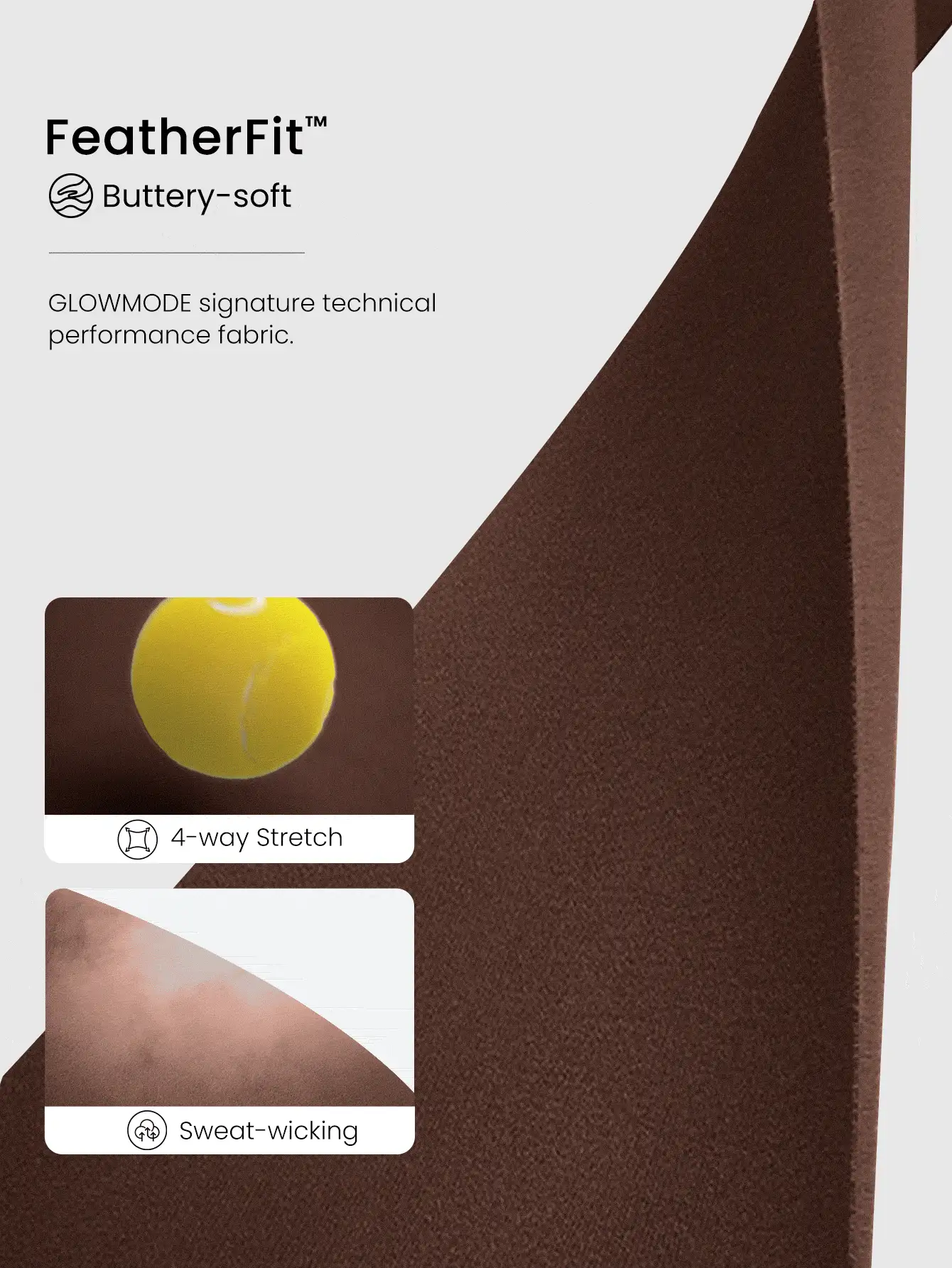 GLOWMODE 26英寸FeatherFit™条纹腰部下摆紧身裤，低冲击瑜伽日常穿着