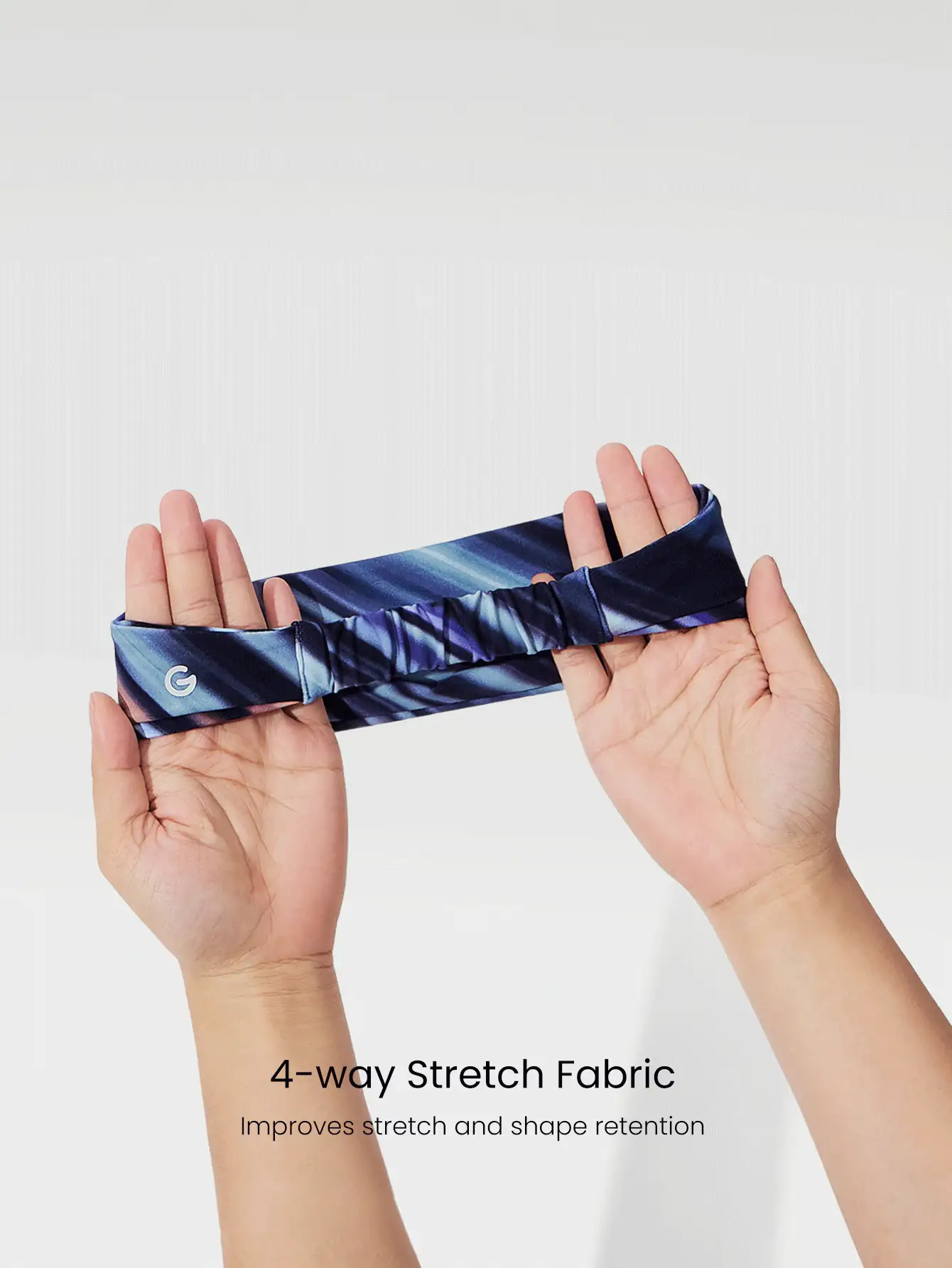 GLOWMODE FeatherFit™-Air Work It Sweat-Absorbent Training Headband Gym - Navy Blue - View 4