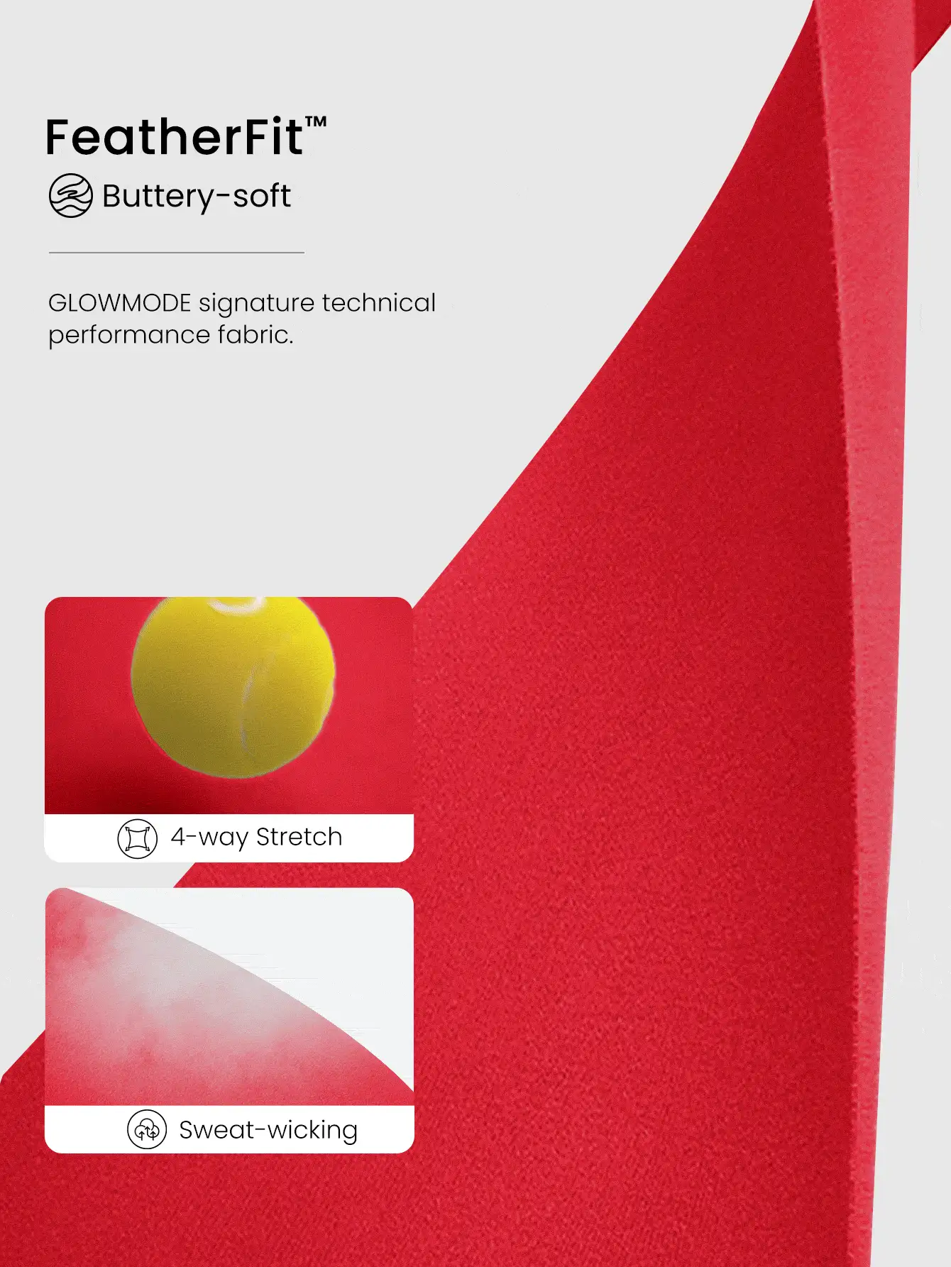 GLOWMODE Quần legging cạp chun kẻ sọc FeatherFit™ 26'' tập yoga hàng ngày tác động thấp - Fiery Red - Xem 6