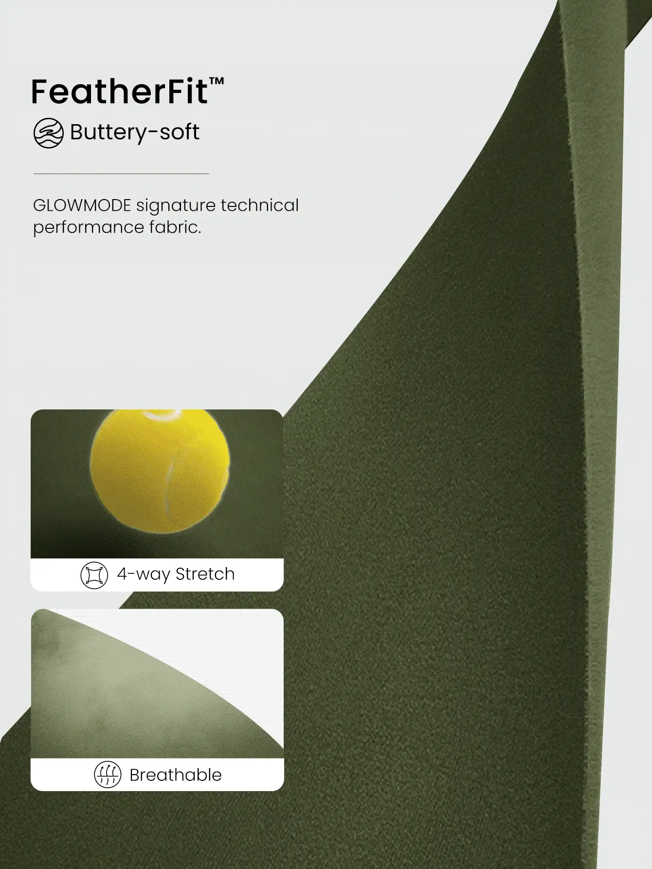 GLOWMODE Featherfit™ 扭轉背心運動上衣 - 橄欖綠 - 查看 5