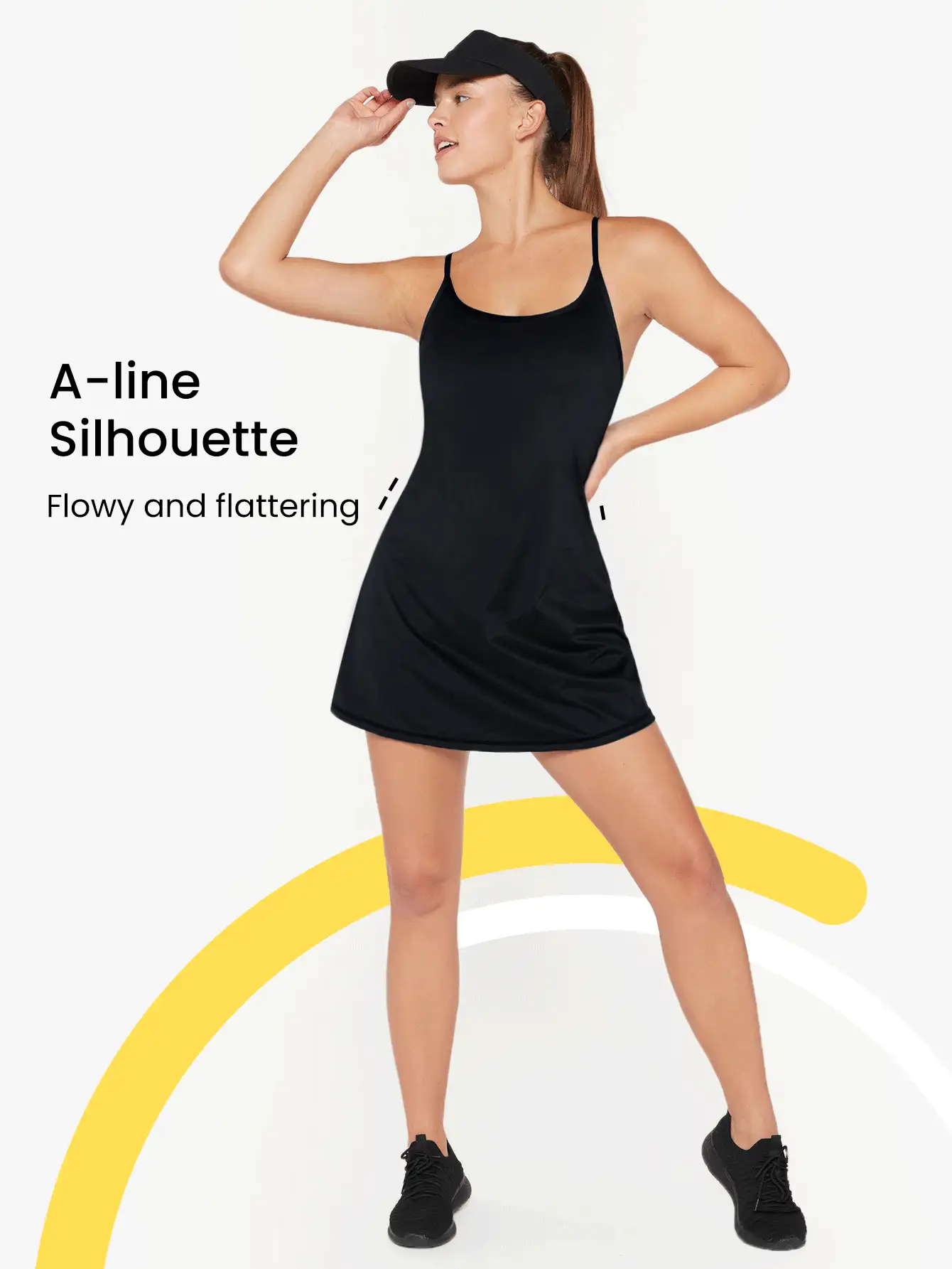 GLOWMODE 隱藏口袋純色運動連衣裙