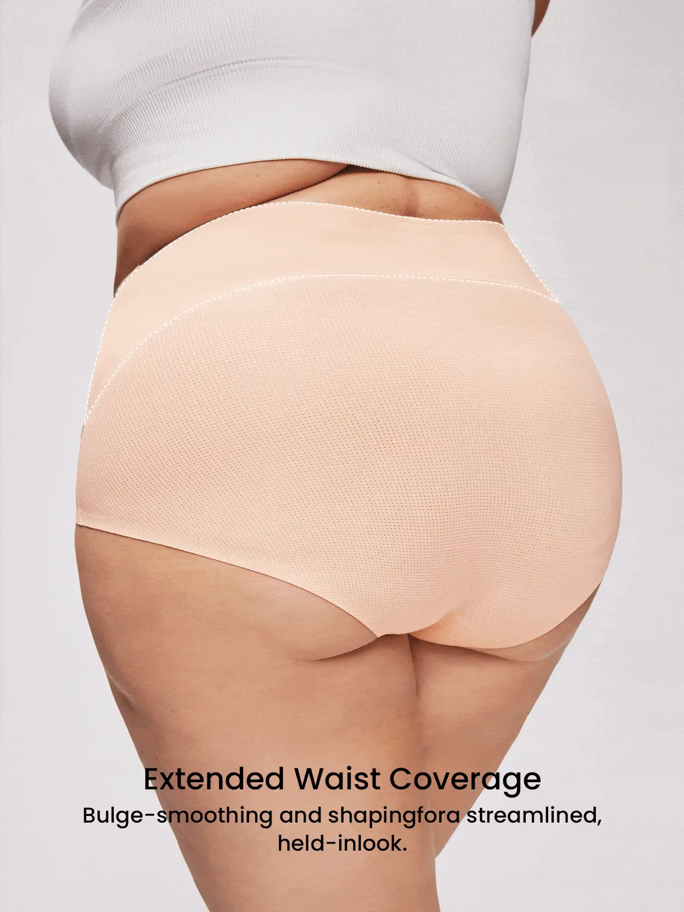 LUVLETTE 加大高腰基本款三角裤腰部收腹塑身透气内裤女士内衣 - 杏色 - 查看 3