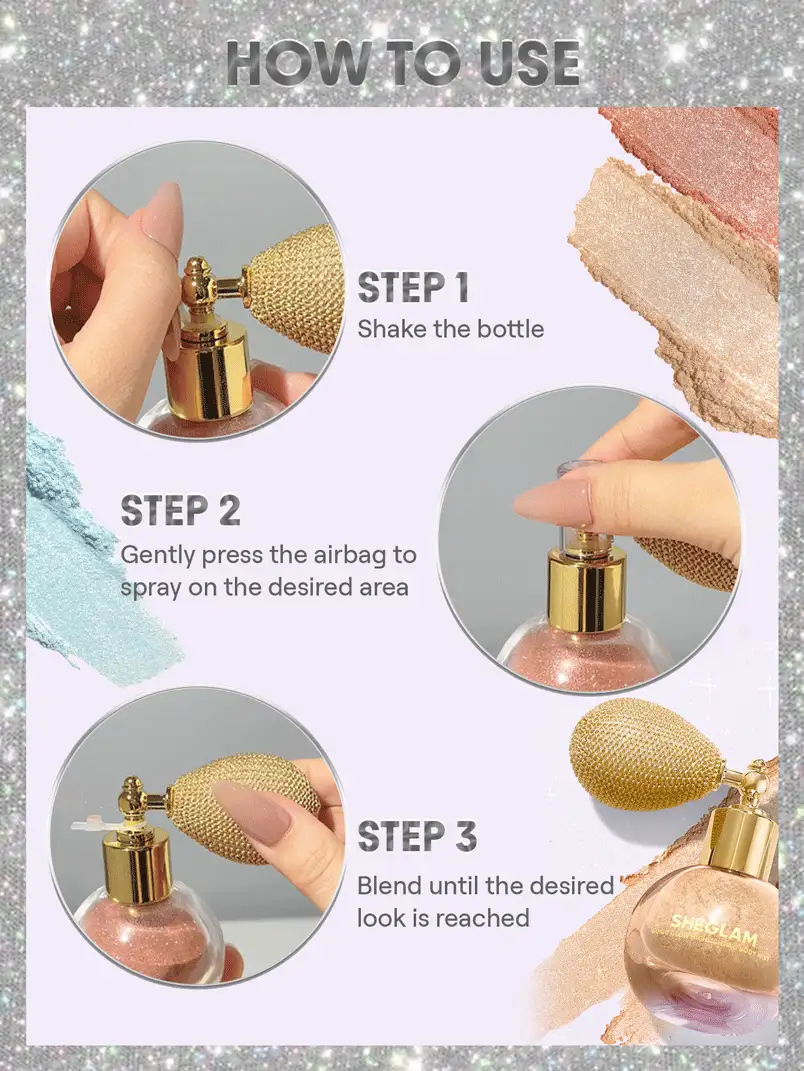 SHEGLAM Go Go Glow Spray Iluminator Pentru Corp-Champagne Shimmer Absolvire Zi De NașTere Vacanță Vară Toamnă Y2K Elegant Modă Femei Marcă Machiaj Cosmetice FrumusețE Petrecere Plajă CăLăTorie Camping ÎN Aer Liber ȘCoală Campus Excursie Festivaluri Decor Cadou Cadou Trandafir Fată Cosplay Cel Mai Bun Culoare Farmec Atmosferă