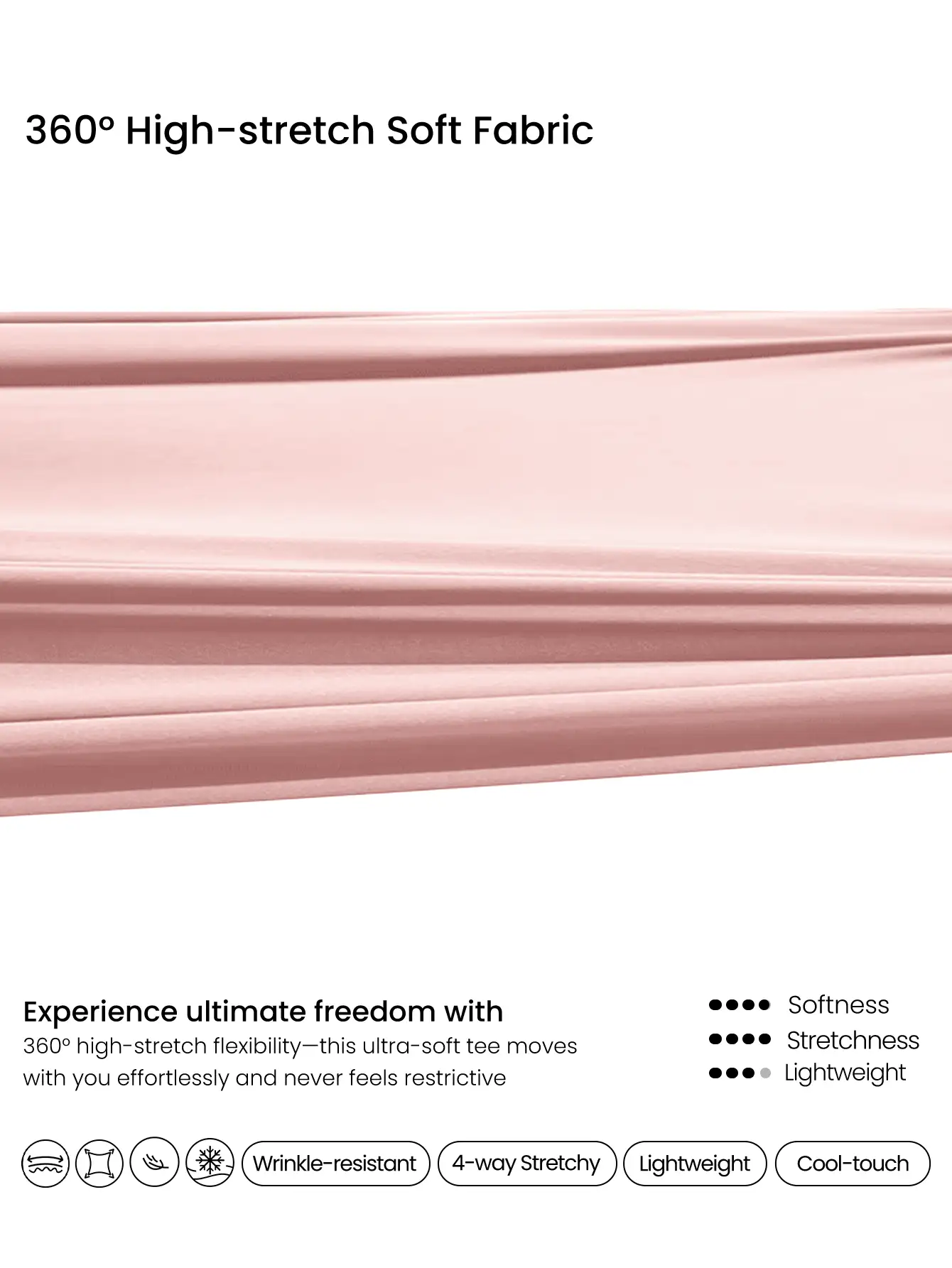 GLOWMODE Flow & Glow Soft Stretchy Lightweight Slim Fit Double Layer Reversible Scoop Neck Long Sleeve Top Base Layer Daily Casual Wear - Baby Pink - View 6