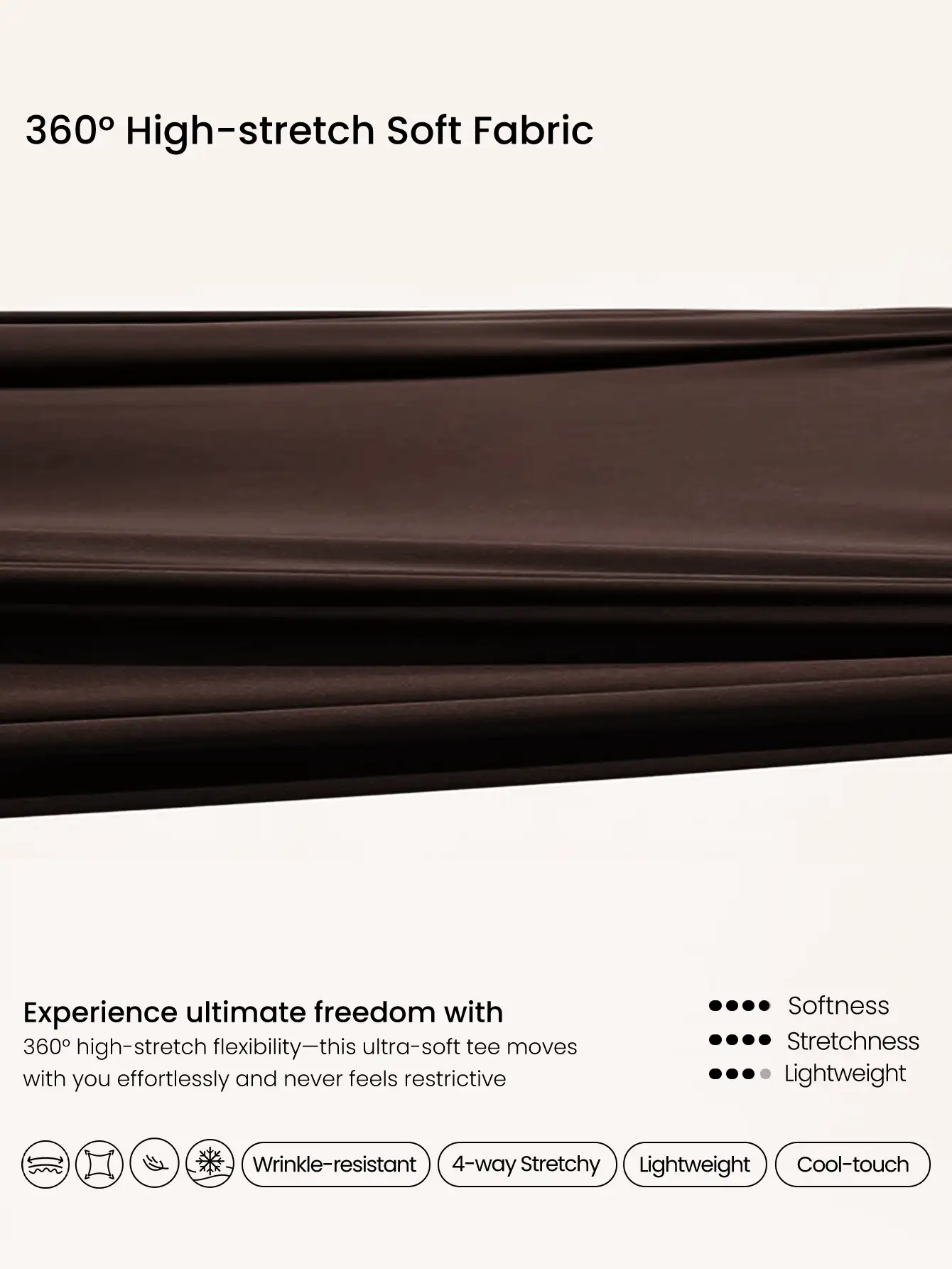 GLOWMODE Glow Era 柔软弹力圆领修身短款短袖运动圆领 T 恤低冲击瑜伽普拉提健身房工作室日常休闲装 - 巧克力棕 - 查看 5