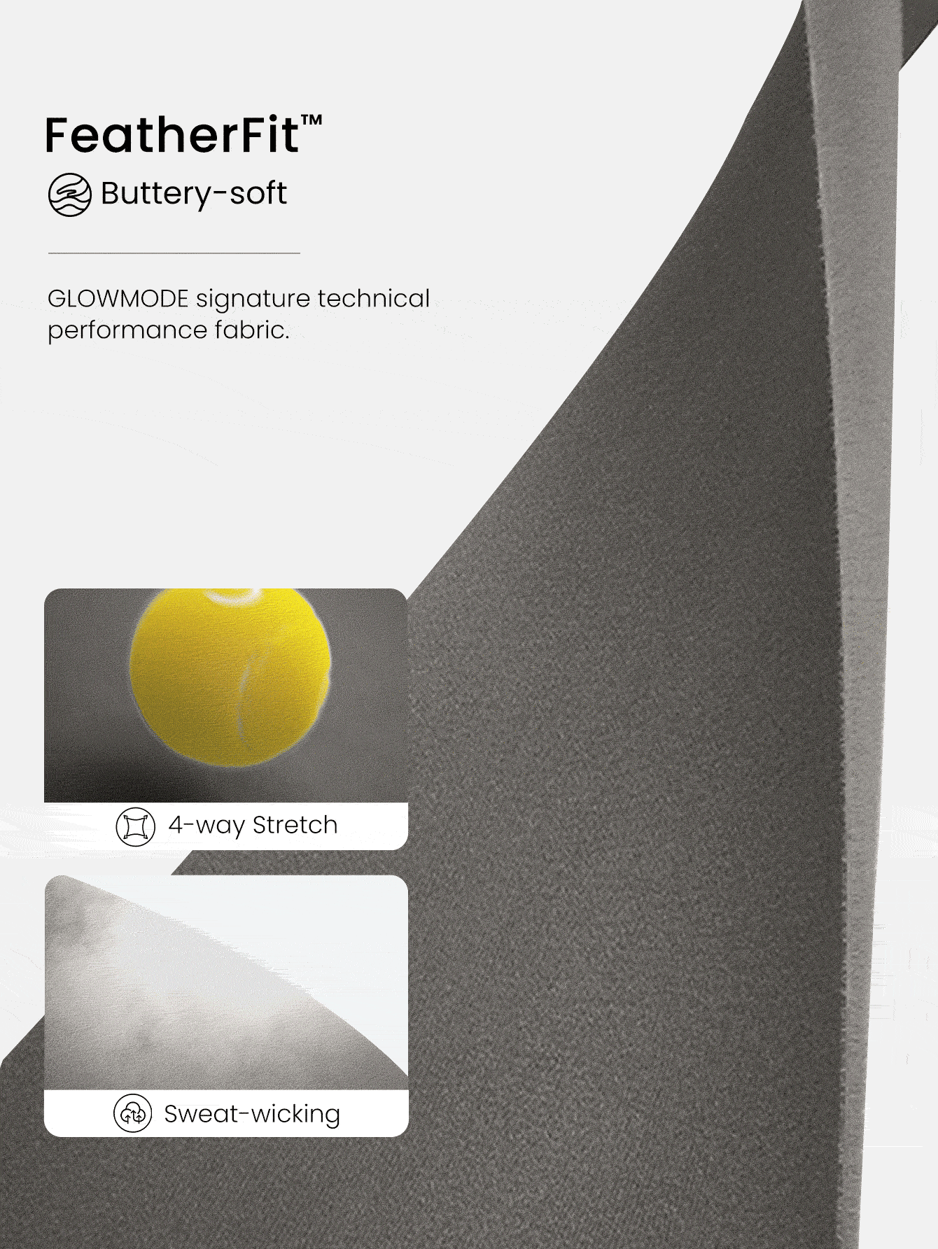 GLOWMODE 24英寸 FeatherFit™ 塑身提臀塑形可拆卸臀垫无前缝速效收腹紧身裤低冲击瑜伽普拉提 Barre Studio 日常休闲装 - 深灰色 - 查看 8