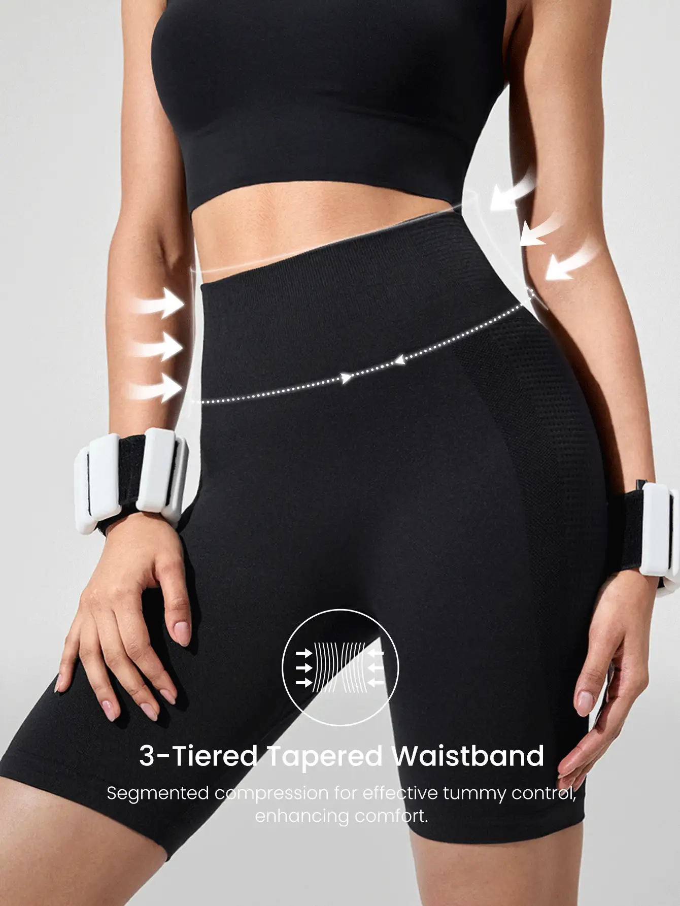GLOWMODE 6" Seamless Stretchy Sweat-Wicking Tummy Control No-Front Seam Butt Scrunch High-Rise Waist Biker Shorts Medium Impact Running Training Gym Studio Daily Active Wear