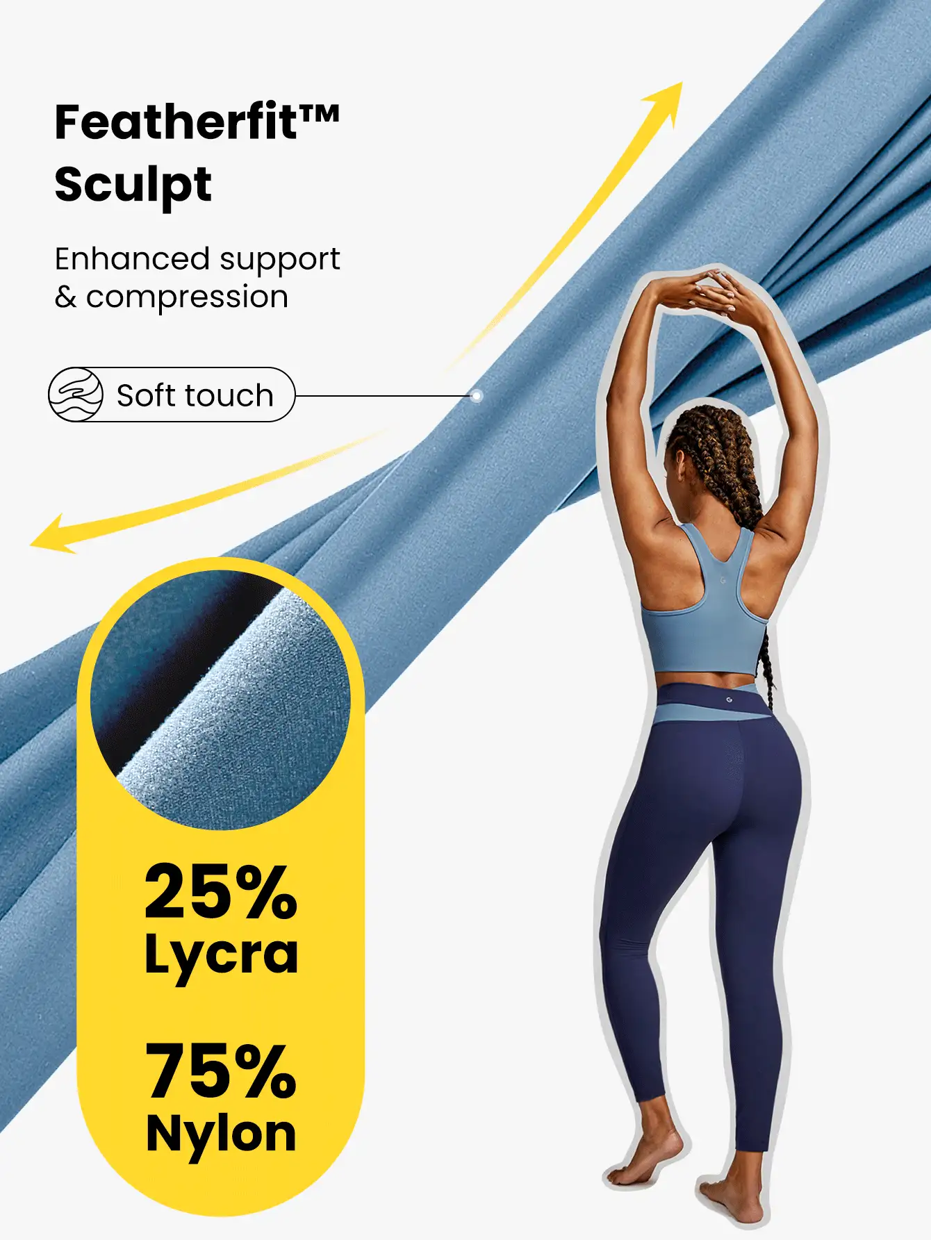 GLOWMODE Women Sports Bras Plain - Dusty Blue - View 4