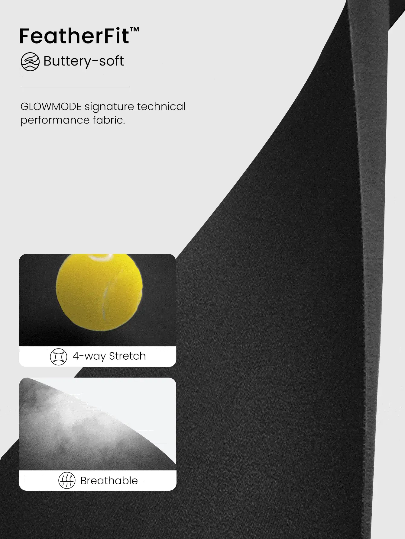 GLOWMODE 6 英寸 FeatherFit™ Flex 骑行短裤，带侧袋，低冲击瑜伽日常 - 黑色 - 查看 4