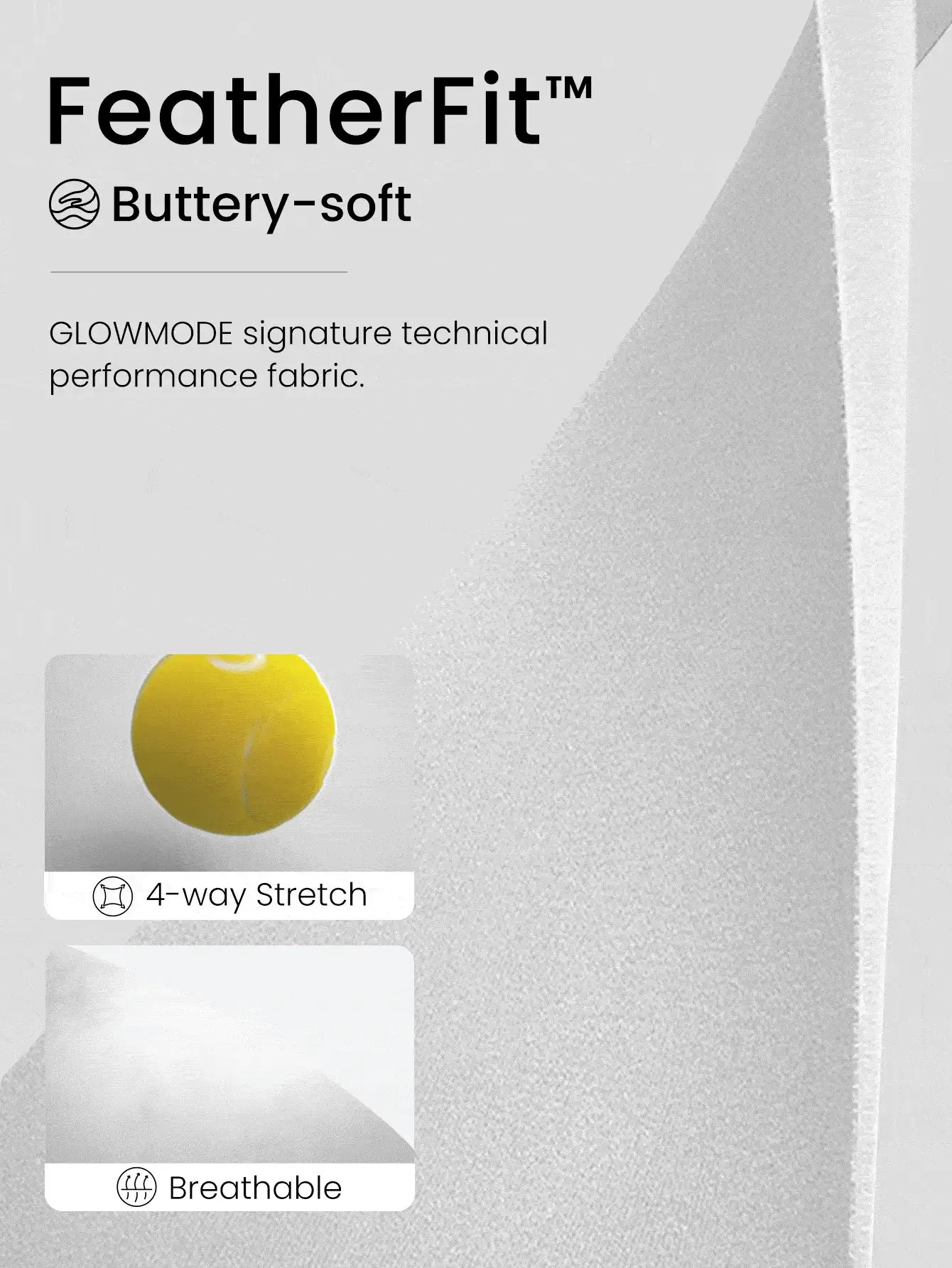 GLOWMODE FeatherFit™ Crossover Mini Skirt Skort With Built-In Anti-Slip Side Pockets Shorts Low Impact Tennis Golf - White - View 5