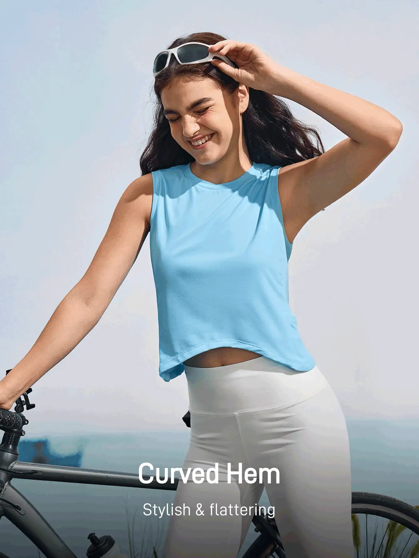 In My Nature 女士不对称下摆户外上衣，带口袋 - 藍色 - 查看 4