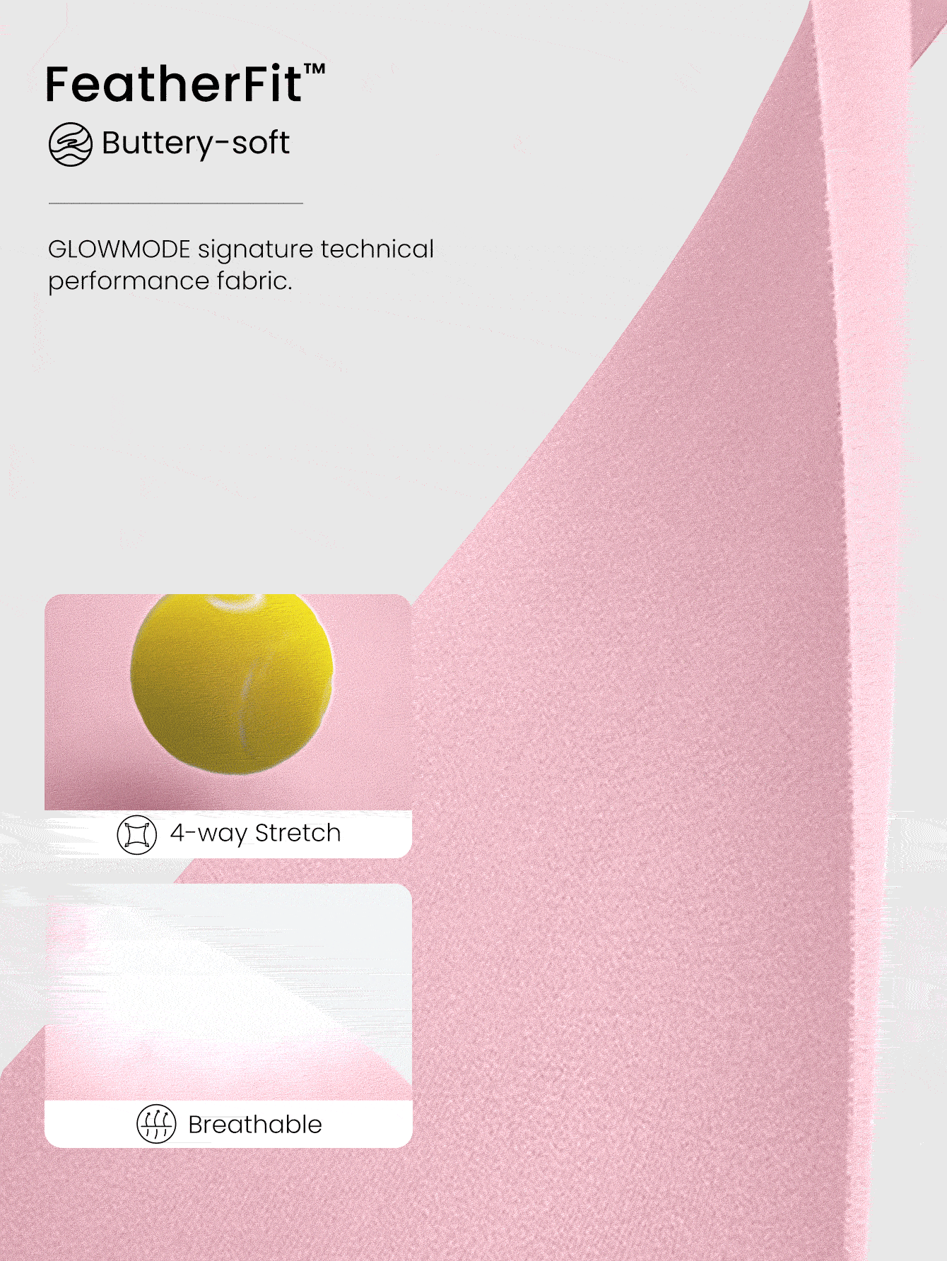 GLOWMODE FeatherFit™ 交叉背心领超薄肩带文胸，带可拆卸无缝罩杯，低冲击瑜伽日常 - 泡泡糖粉 - 查看 5