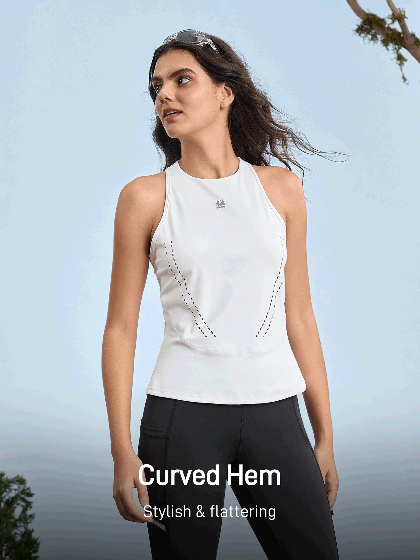 In My Nature Nature Hike Elastic & Skin-Friendly Laser Cutout Outdoor Top For Women - Black - View 5