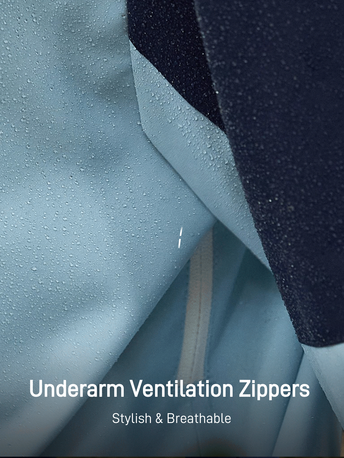 In My Nature 女士撞色拼布户外风衣外套女士防雨外套防水外套女士保暖加厚外套 - 藍色 - 查看 2