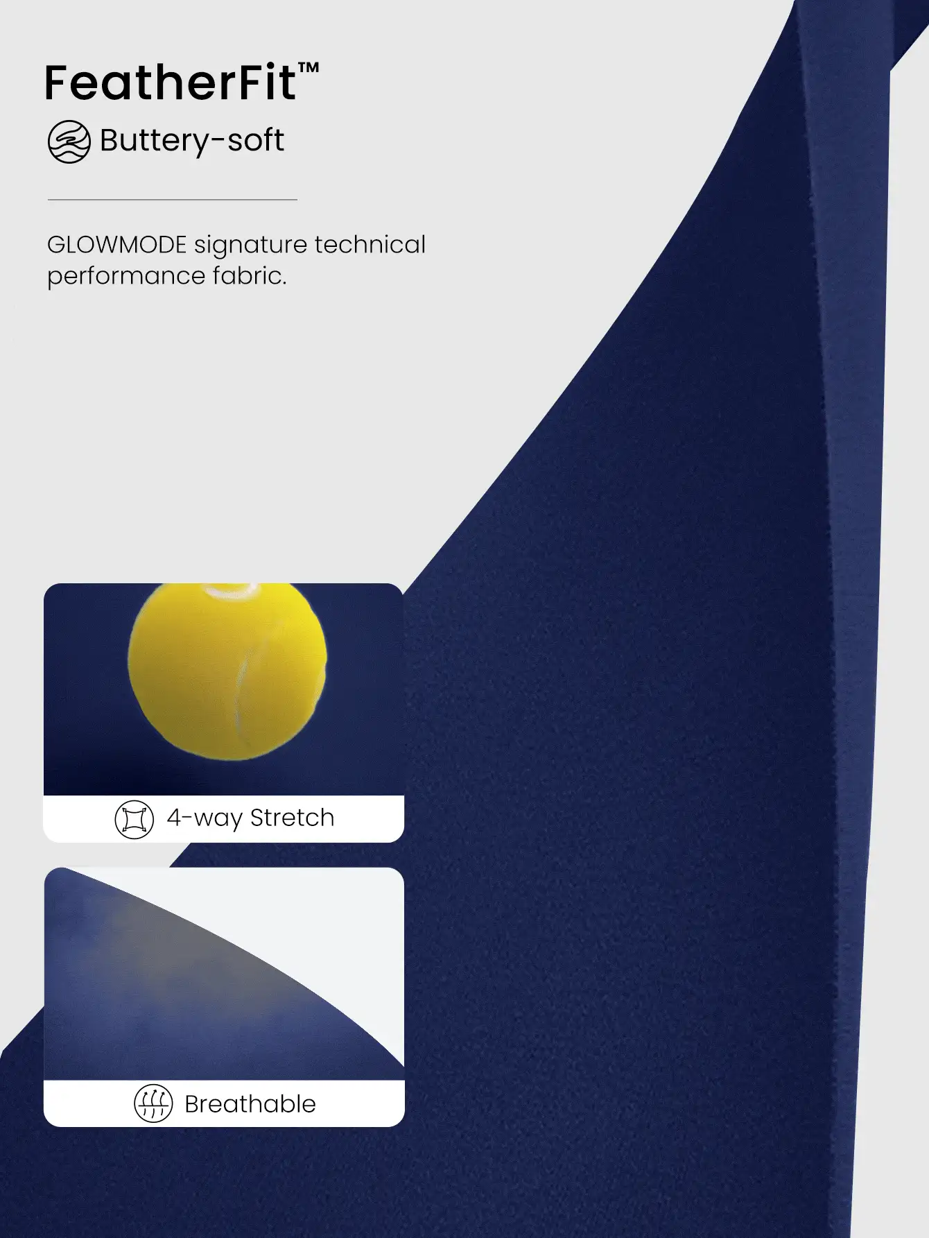 GLOWMODE FeatherFit™ 长线交叉肩带运动胸罩轻度支撑瑜伽工作室健身房日常 - Dark Blue - 查看 5