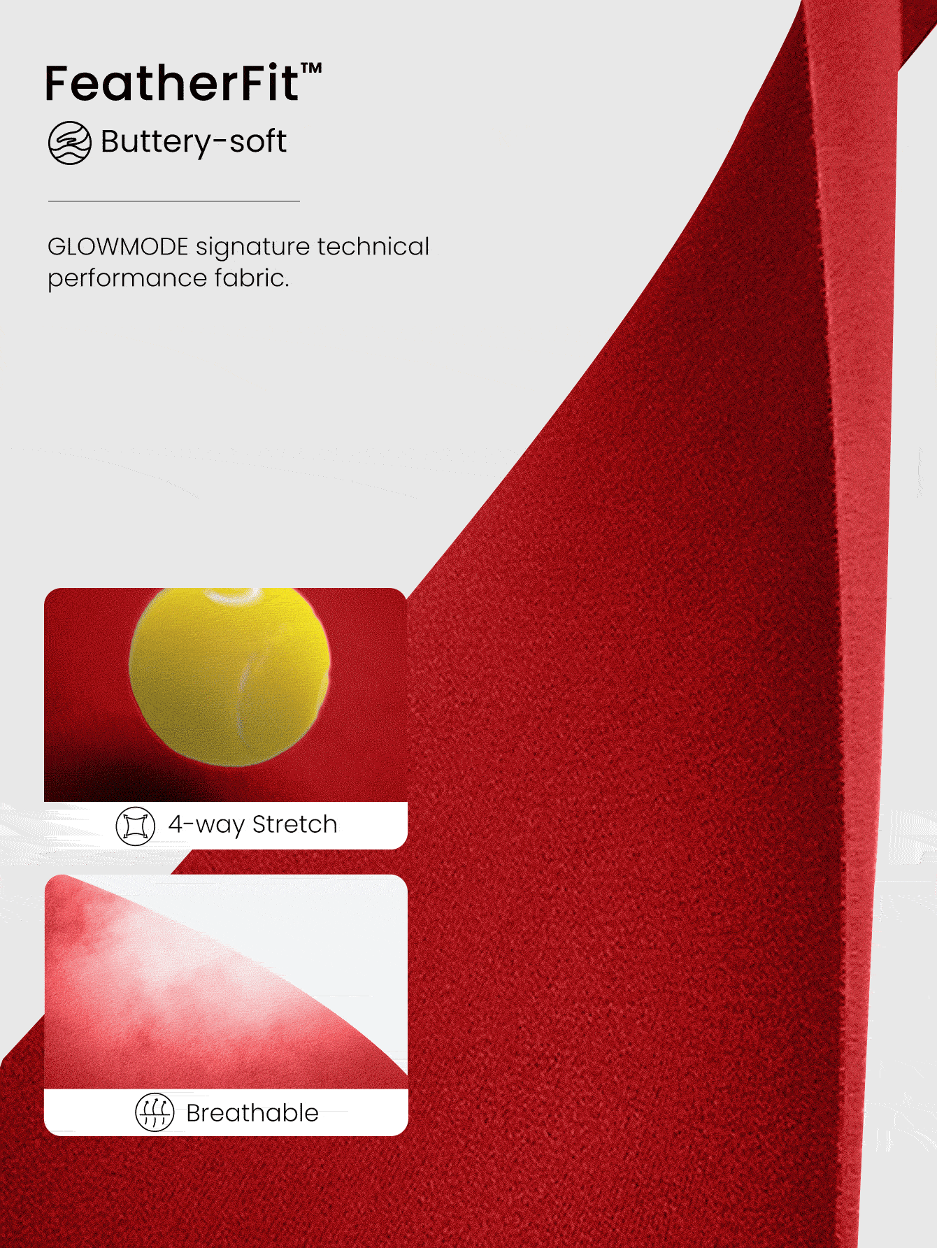 GLOWMODE Áo ngực FeatherFit™ Essential nhiều dây hỗ trợ nhẹ cho Yoga tác động thấp hàng ngày - Fiery Red - Xem 4