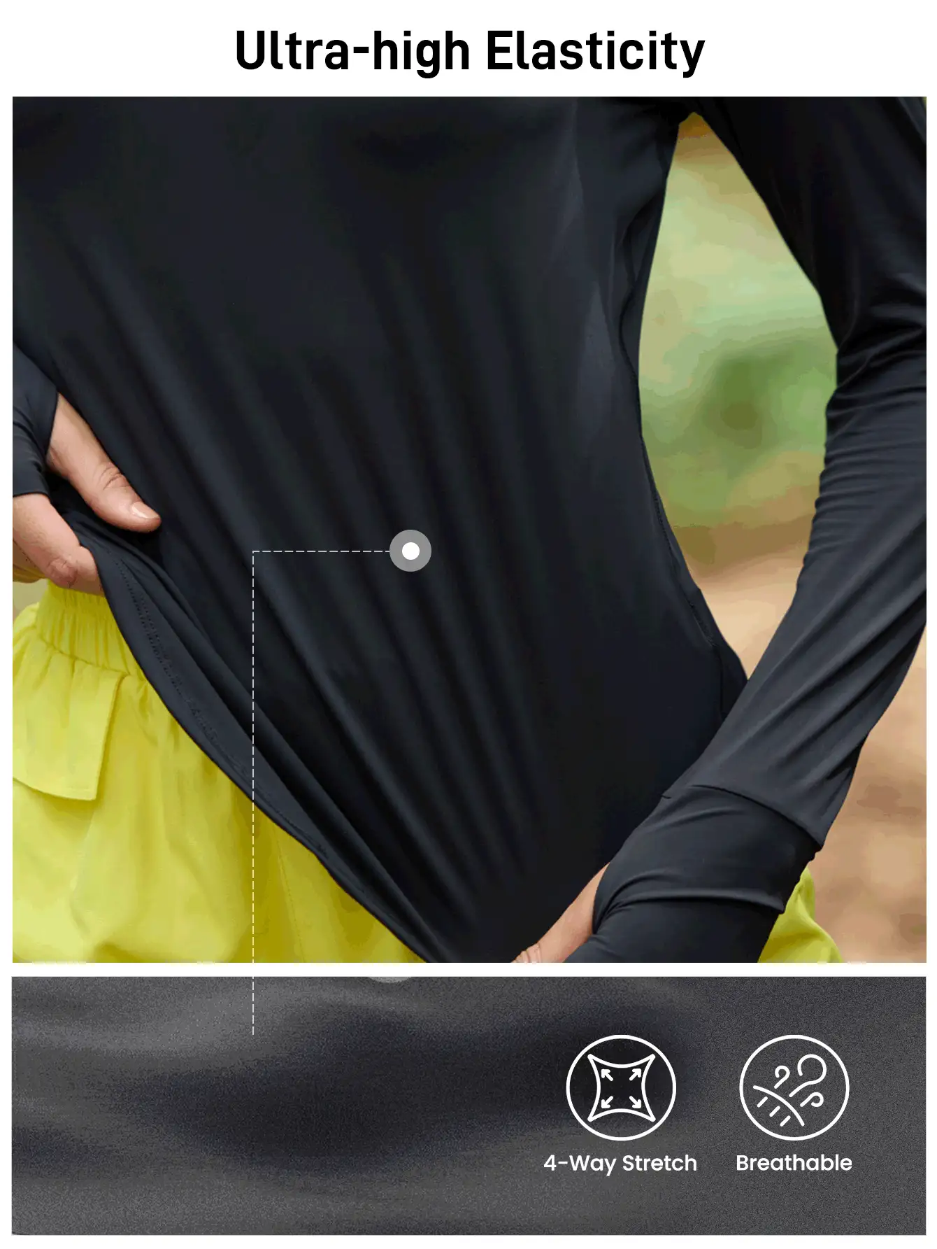 SHEIN In My Nature Áo thun thể thao dài tay màu trơn thường ngày dành cho nữ - màu đen - Xem 3