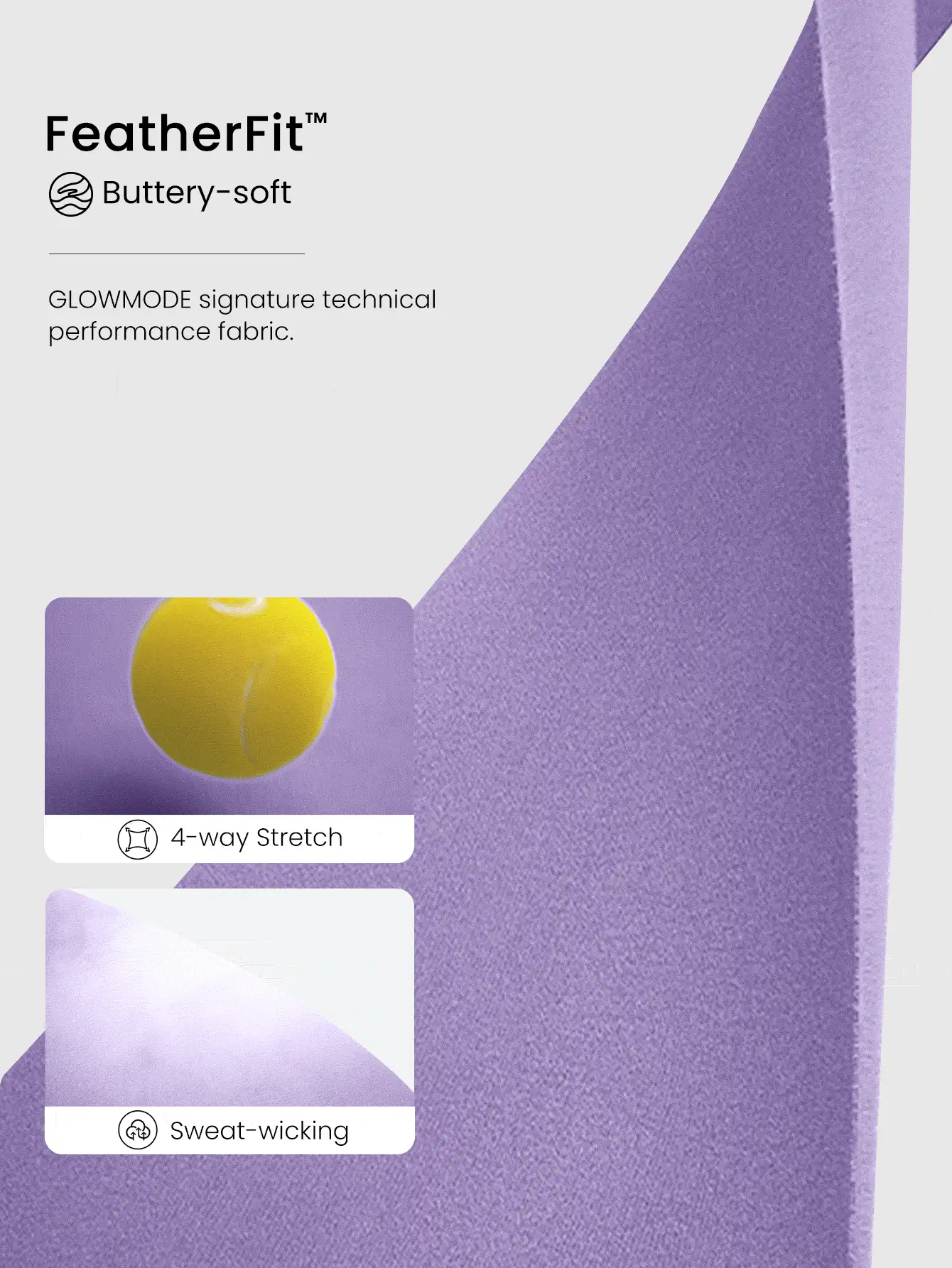 GLOWMODE Áo ngực thể thao dài cổ tròn hai tông màu FeatherFit™ dành cho yoga cường độ thấp, thích hợp mặc hàng ngày vào mùa xuân và mùa hè. - Màu Lilac Tím - Xem 6