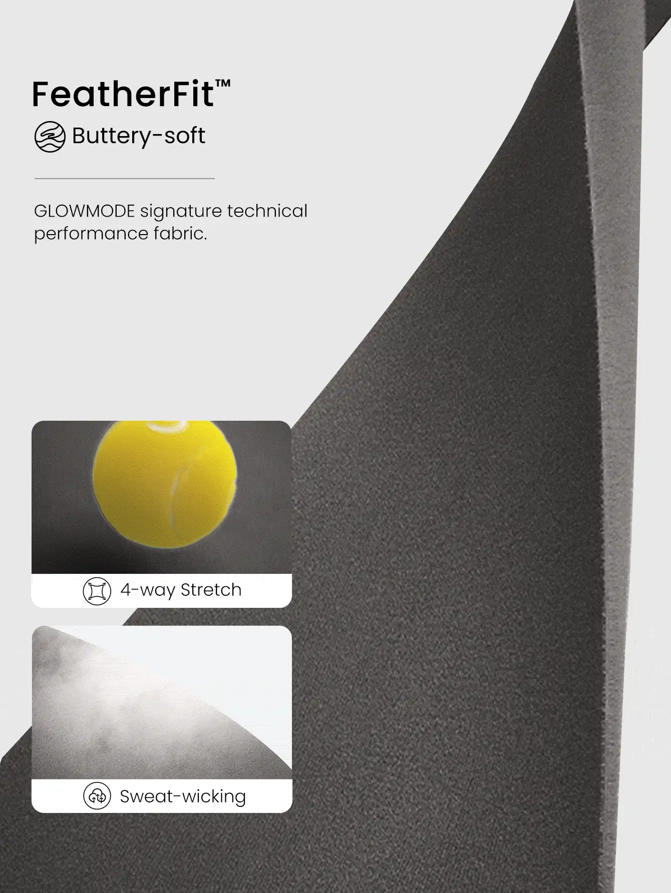 GLOWMODE 24英寸 FeatherFit™ Big Vibe 柔软弹力吸汗对比色虚线紧身裤，低冲击瑜伽普拉提工作室健身房日常活动 - 深灰色 - 查看 4