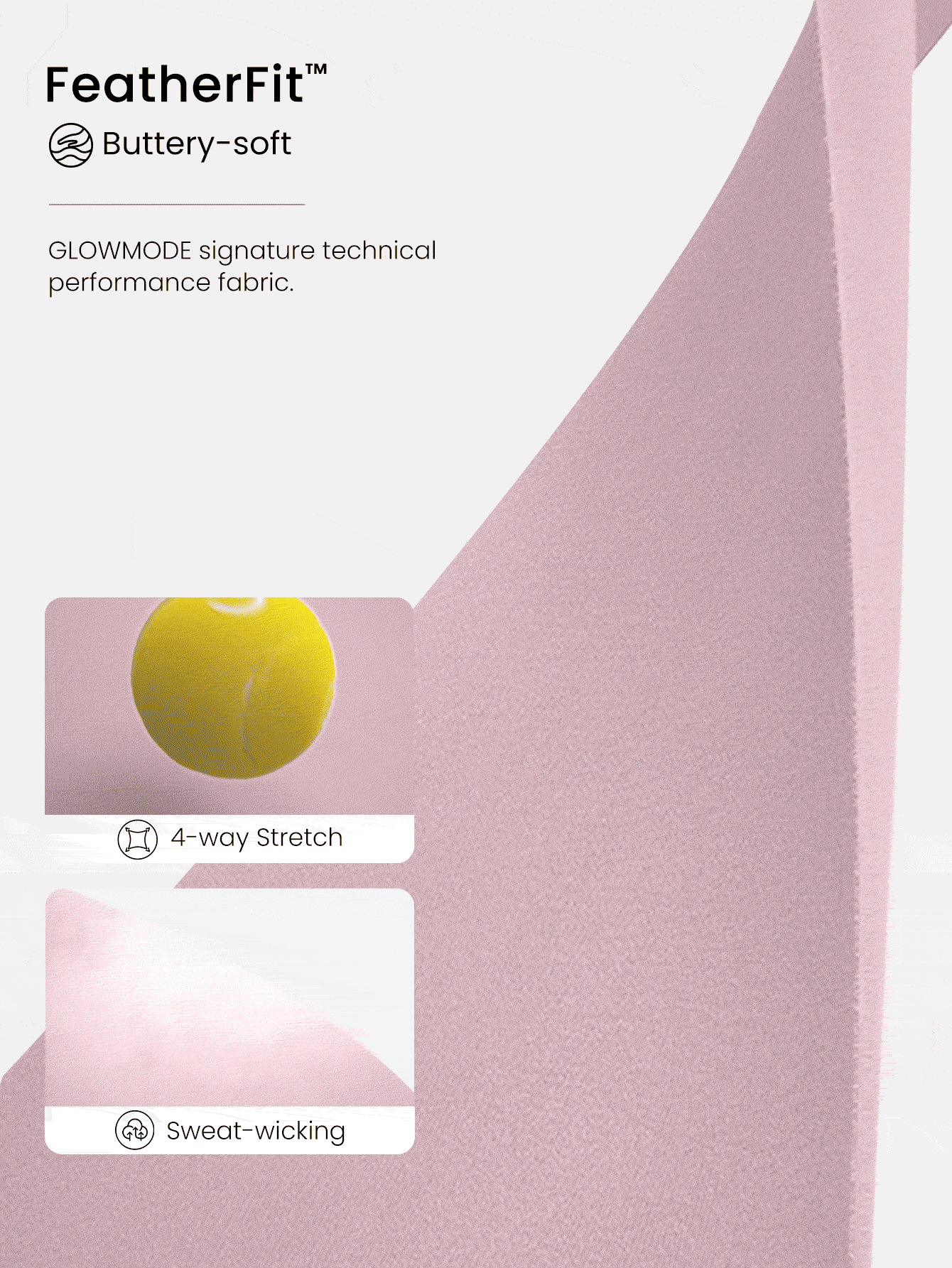 GLOWMODE Plus Size FeatherFit™ Slim Fit Thumbhole Jacket With Side Pockets Low Impact Yoga Pilates Studio Daily Casual Wear - Baby Pink - View 5