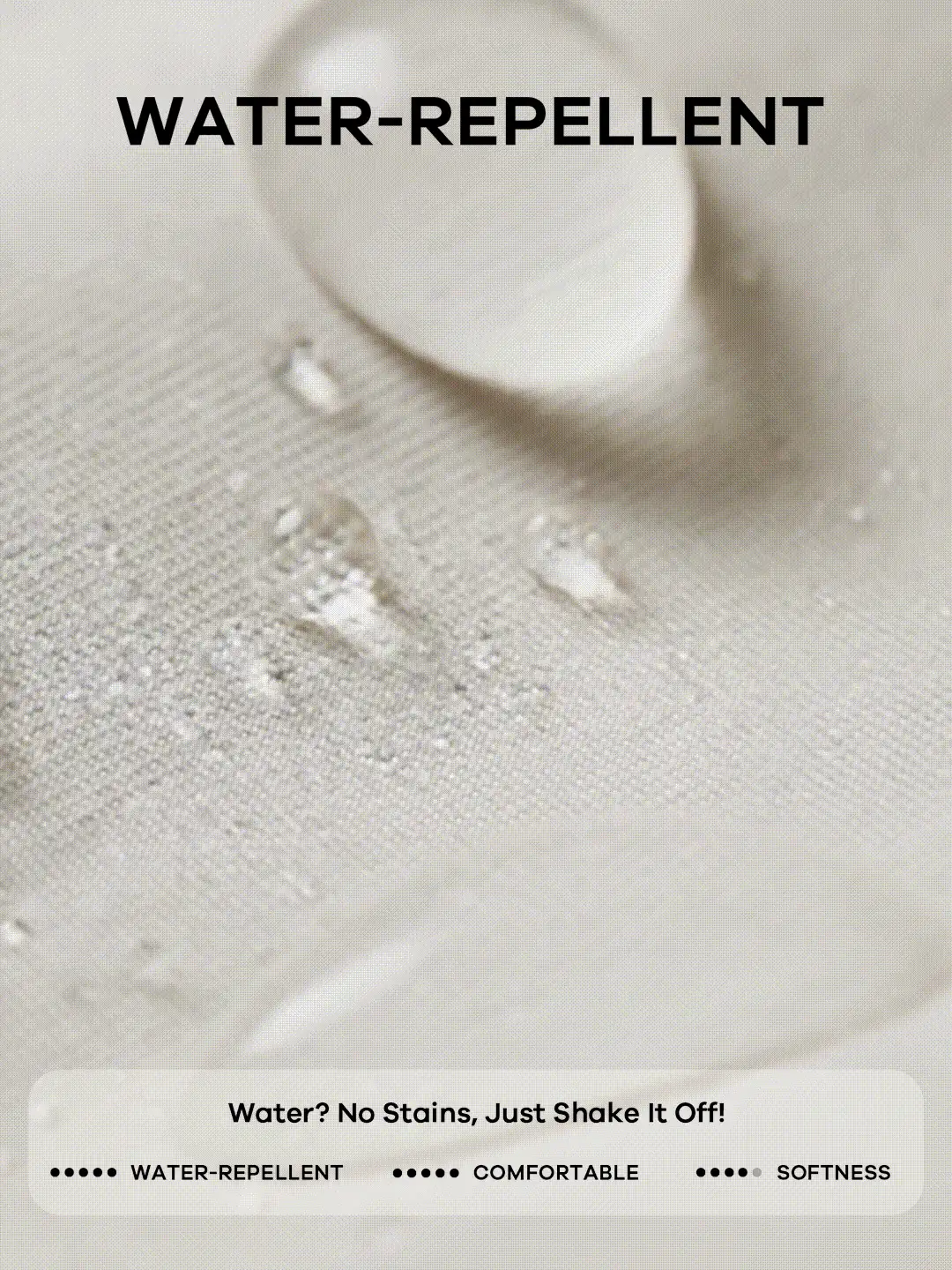 Fluxe Camiseta casual impermeable de mujer de unicolor, cuello redondo, hombros caídos y manga corta