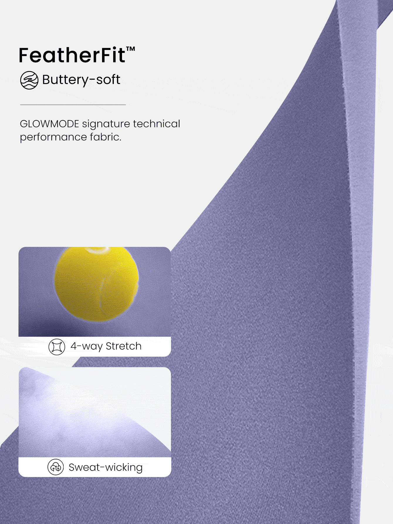 GLOWMODE 26英寸FeatherFit™ 保持经典无缝高腰粘合舒适后袋紧身裤低冲击瑜伽工作室日常穿着 - Mauve Mist - 查看 6