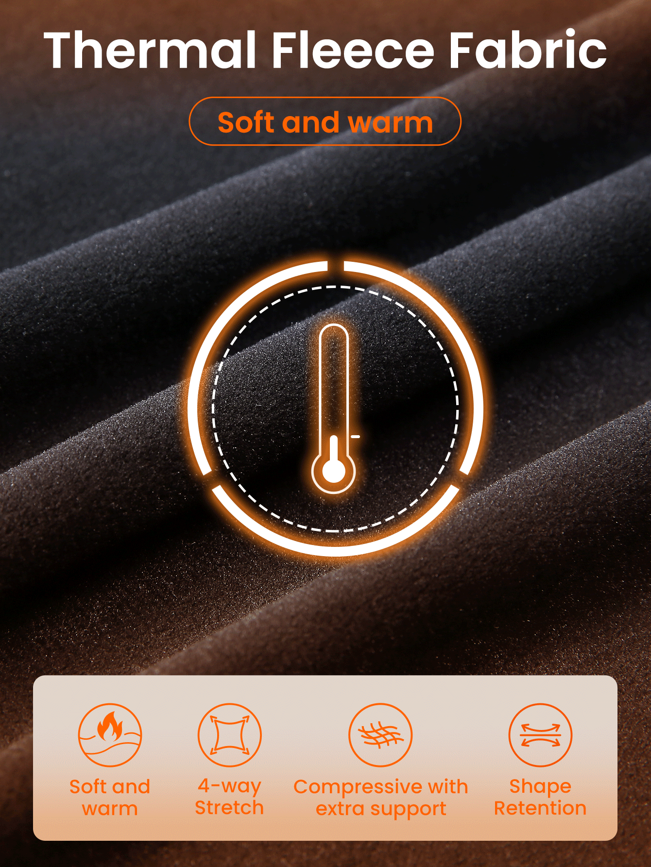 GLOWMODE 26" Fleece Rest & Refresh High Waist Workout Leggings With Side Pockets Fall Winter - Black - View 6