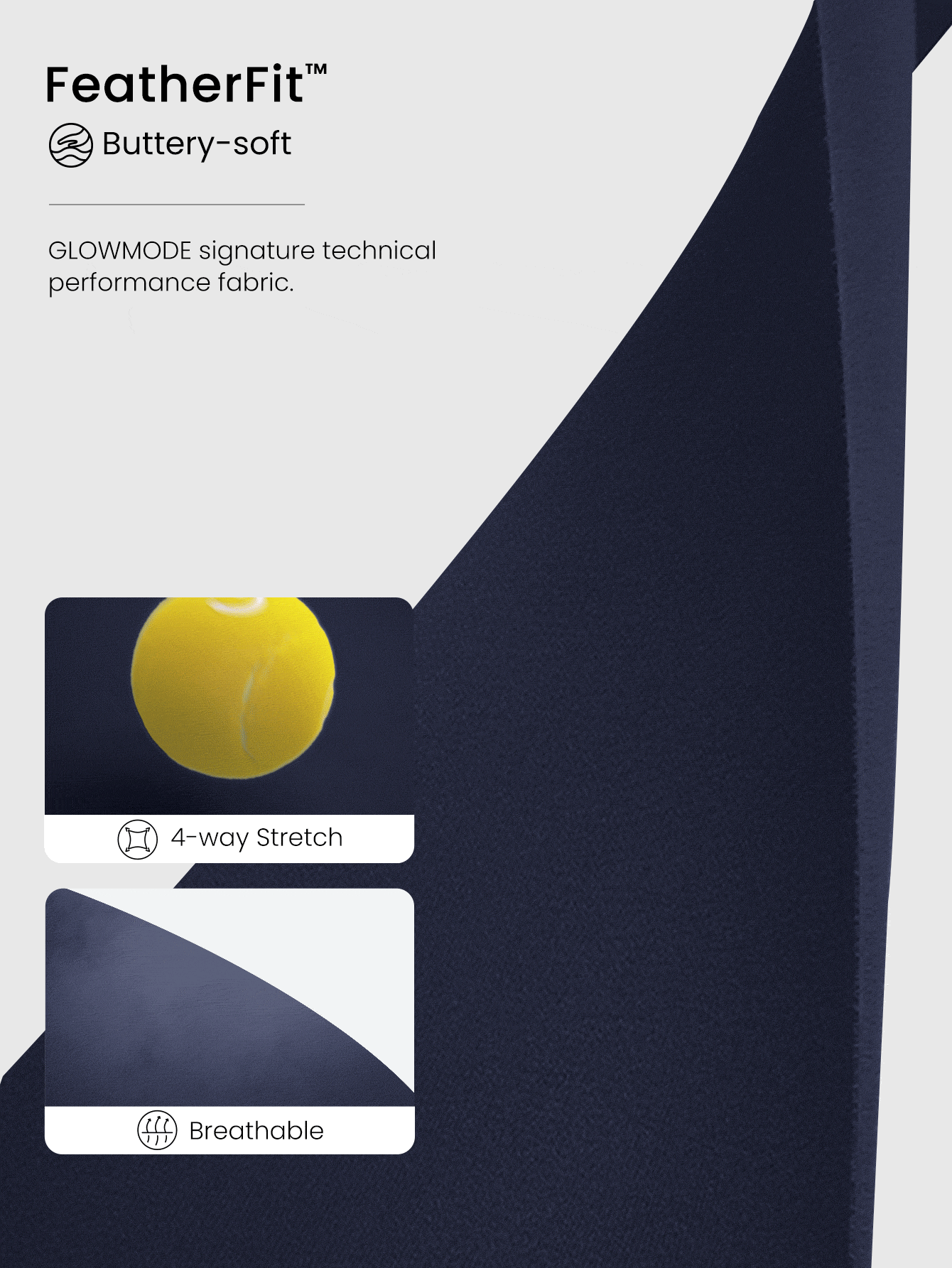 GLOWMODE 24" FeatherFit™ Tummy Control Open Back Gym Yoga Sports Jumpsuit Bodysuit Elegant For Woman - Navy Blue - View 4