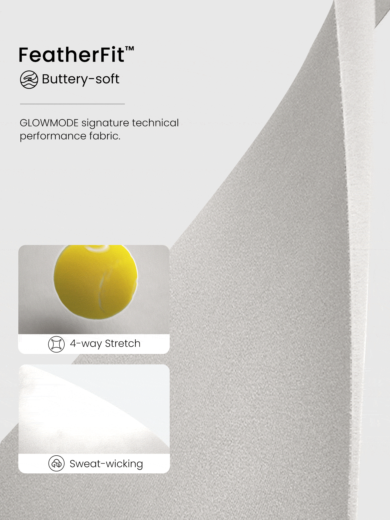 GLOWMODE FeatherFit™ 双色圆领长款运动内衣，低冲击瑜伽日常穿着 - 淺灰色 - 查看 5