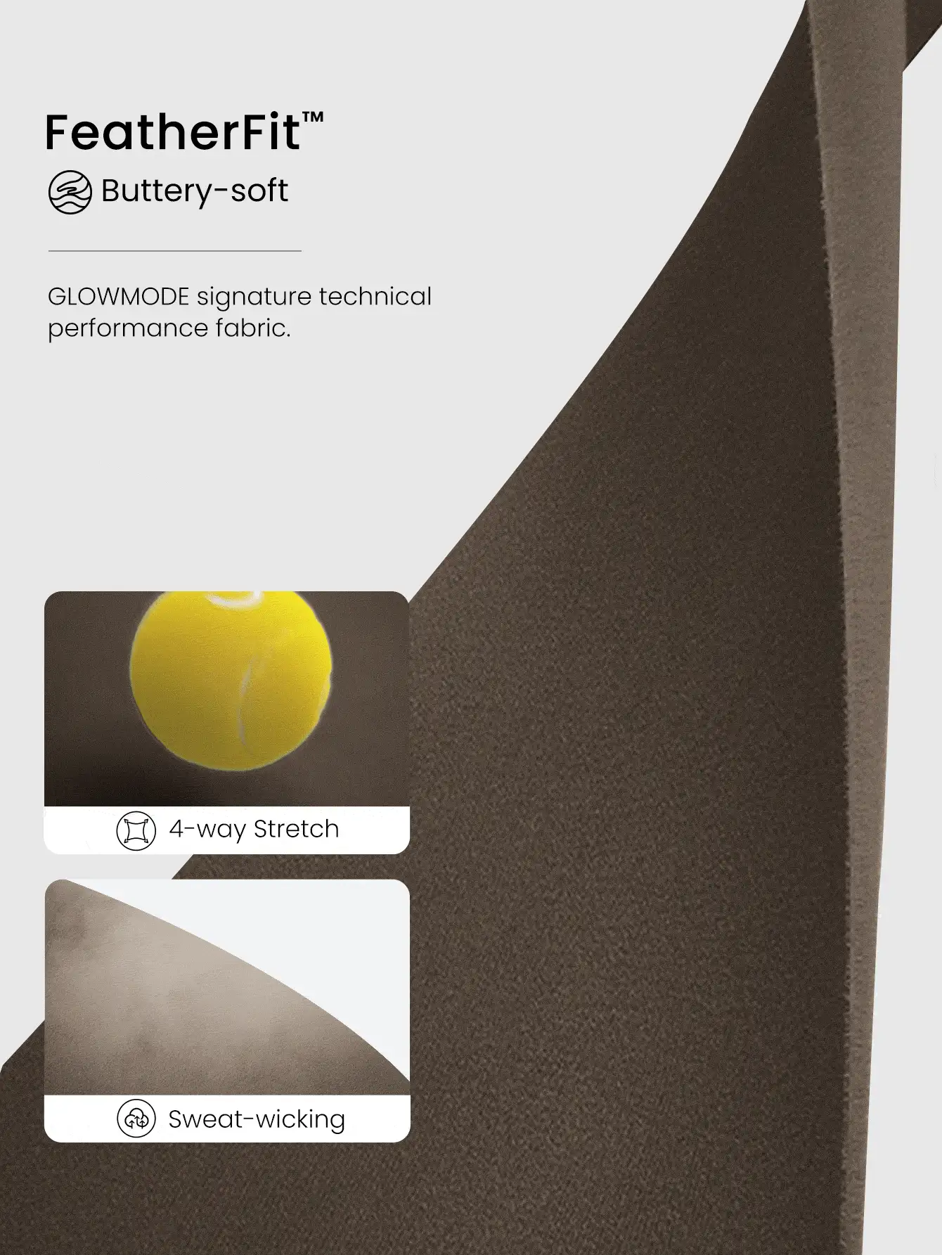 GLOWMODE FeatherFit™ 长款交叉肩带运动内衣轻度支撑瑜伽馆健身房日常穿着 - 棕色 - 查看 4