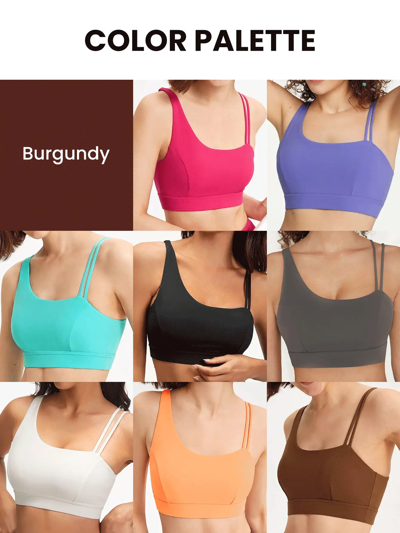 GLOWMODE FeatherFit™ Asymmetric Strap Sports Bra - Burgundy - View 10