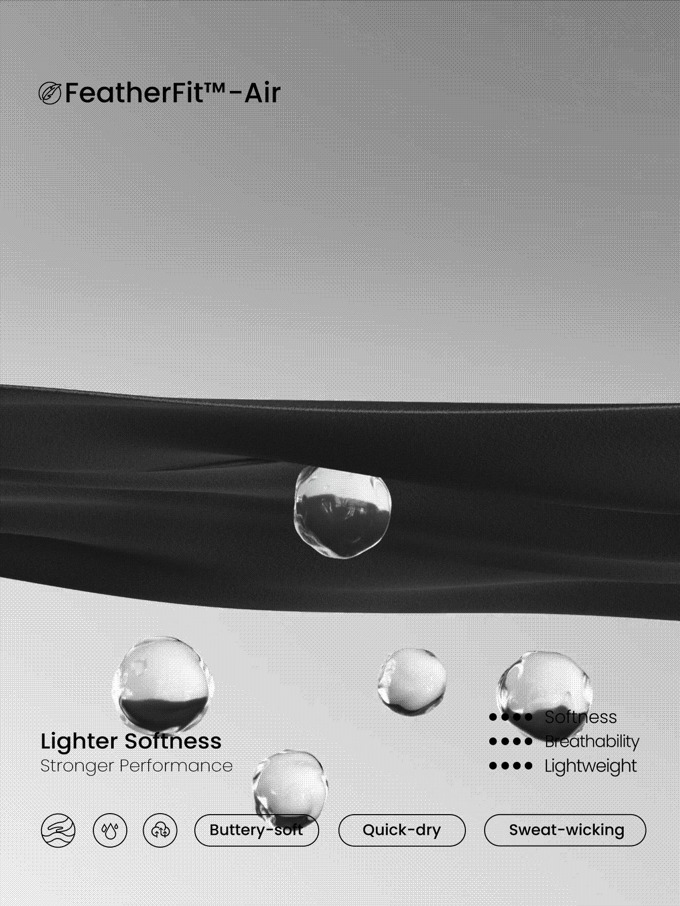 GLOWMODE 24 英寸 FeatherFit™-Air Glow Giver 柔软透气吸汗前拉链罗纹侧板轮廓接缝拇指孔深 V 形后背接缝可拆卸罩杯长袖连体衣低冲击日常运动服 - 黑色 - 查看 7