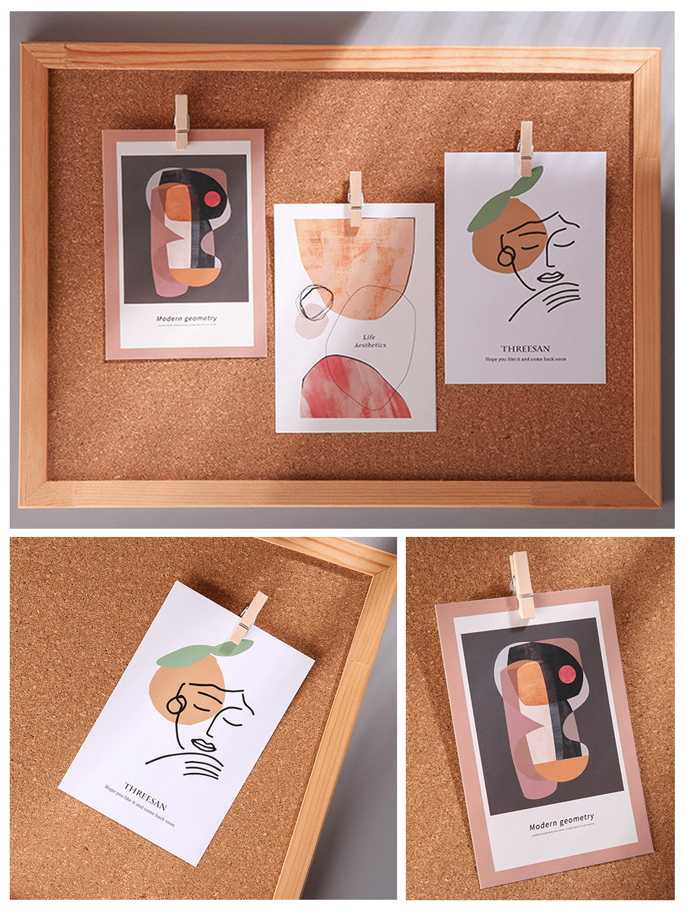 10/20/30 件木质夹子照片钉、照片墙信息图钉、毛毡板装饰固定大头钉夹、适合办公室和学校使用、不会损坏照片夹、返校用品、毕业照片展示用品、返校万圣节装饰、客厅装饰、墙面装饰、卧室窗帘、钥匙扣收纳盒、秋季装饰、圣诞装饰 - 彩色 - 查看 6