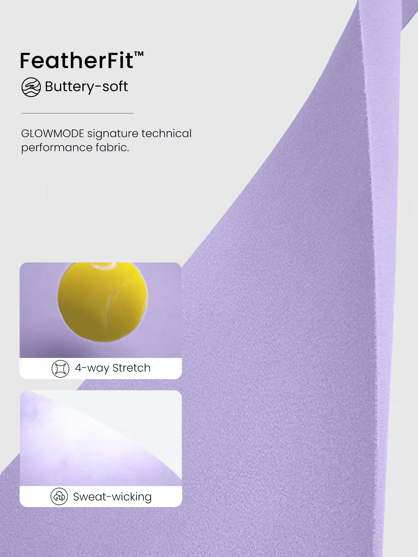 GLOWMODE 24" FeatherFit™ Soft Slay Sweat-Wicking Stretchy No Front Seam Ultra High-Rise Waist Leggings With Side Pockets Low-Impact Yoga Pilates Barre Studio Daily Casual Wear  Spring Summer - Lilac Purple - View 6