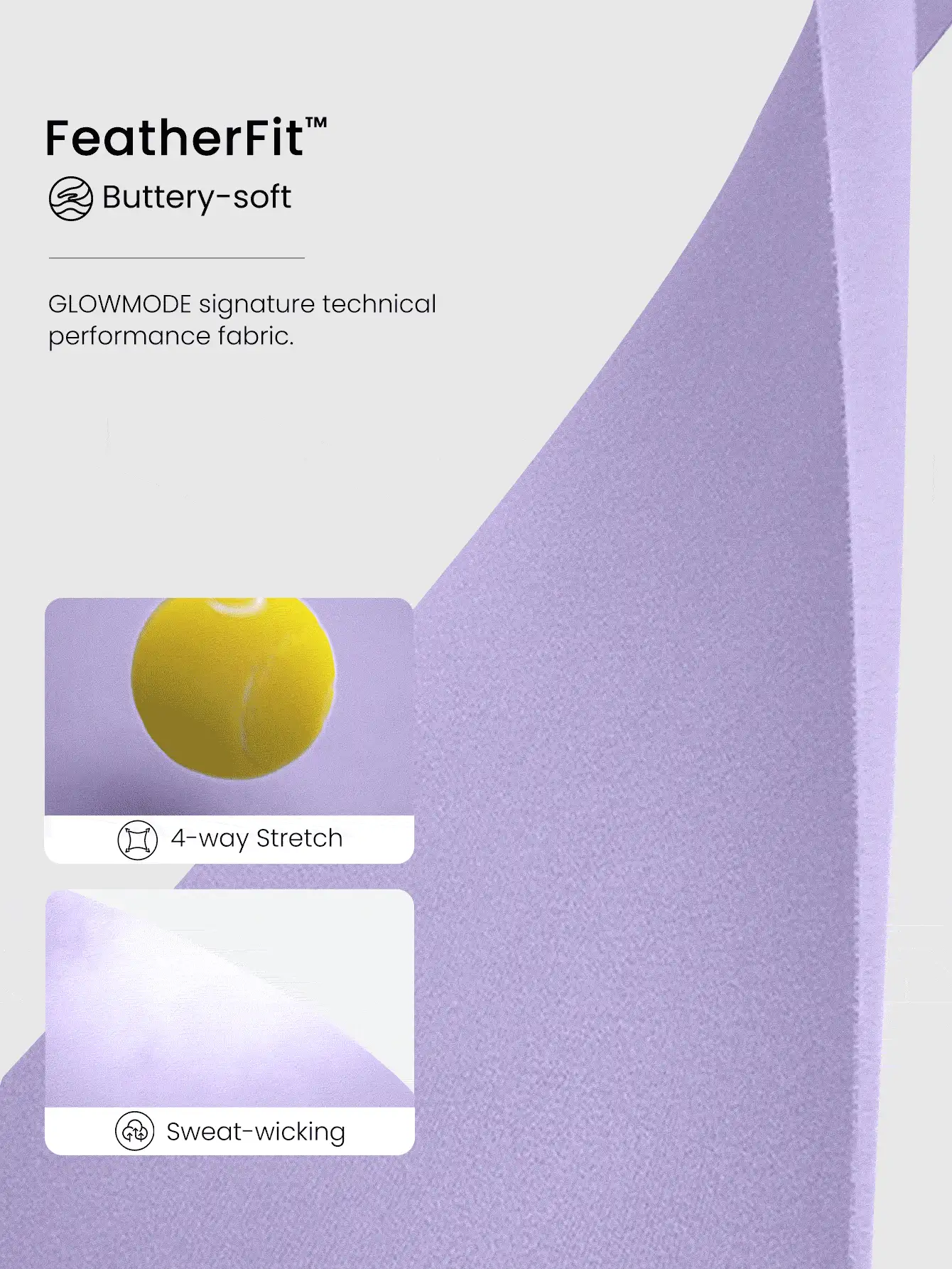 GLOWMODE 24" FeatherFit™ Soft Slay Sweat-Wicking Stretchy No Front Seam Ultra High-Rise Waist Leggings With Side Pockets Low-Impact Yoga Pilates Barre Studio Daily Casual Wear  Spring Summer - Lilac Purple - View 6