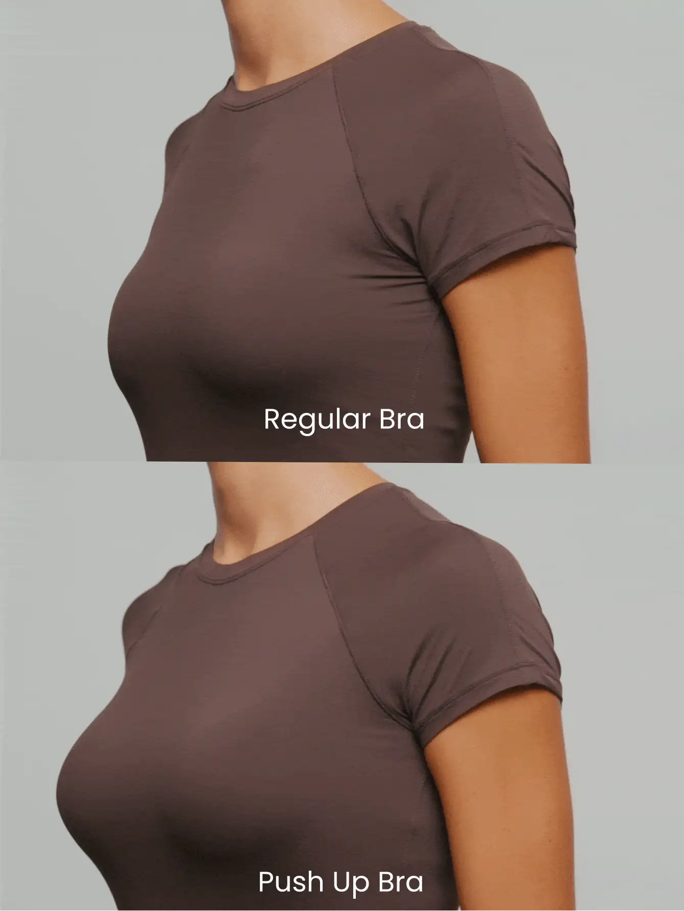 GLOWMODE FeatherFit™-Sculpt Push-Up Power Play Compressive Built-In Mesh Straps Removable Cups V-Back Demi Sports Bra Medium Impact Running Jogging Workout Gym Training Active Fall Winter - Black - View 2