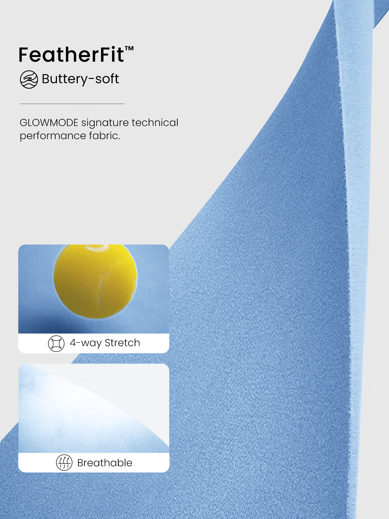 GLOWMODE FeatherFit™ Studio Ready 拉链口袋修身长袖拇指孔运动夹克低冲击瑜伽普拉提工作室健身房日常 - 淺藍色 - 查看 6