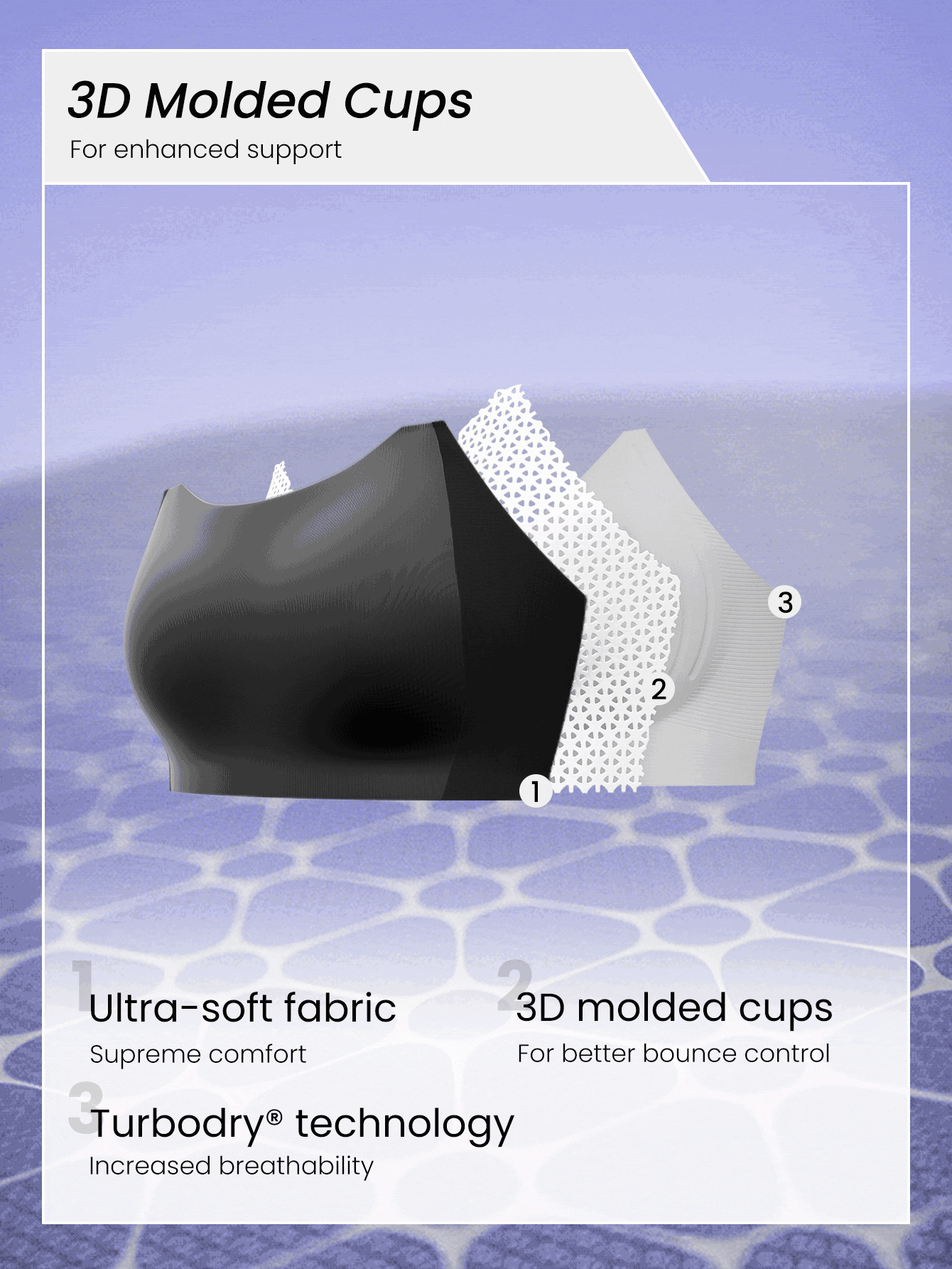 GLOWMODE Hot Take 吸汗高压缩前拉链模压泡沫罩杯交叉多带后背 U 领运动文胸中等强度跑步慢跑训练健身房锻炼 - 黑色 - 查看 4