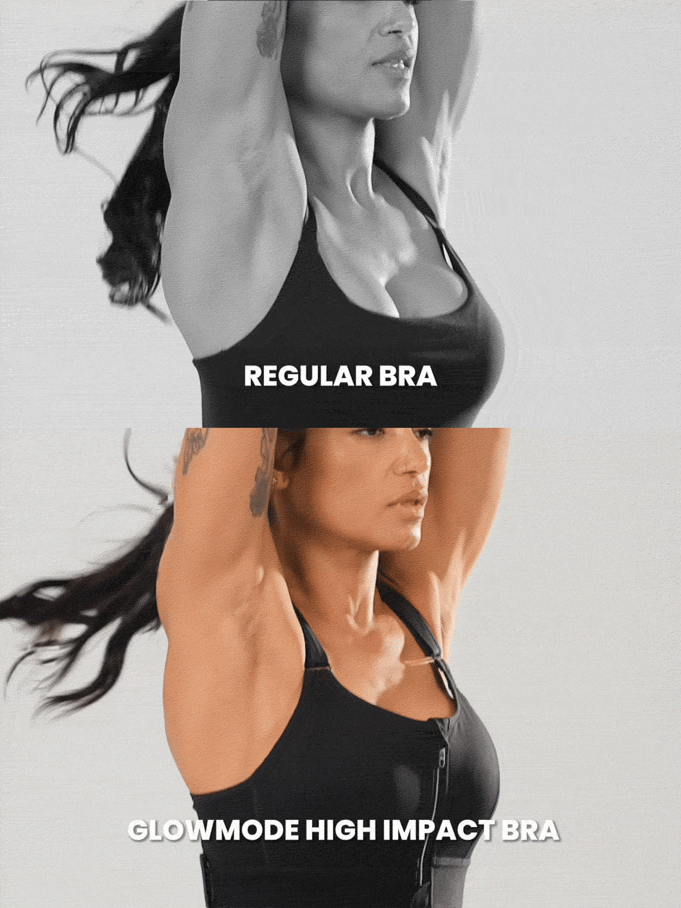 Sujetador deportivo de alto impacto con tela transpirable y de alta compresión, copas con espuma moldeada, espalda con múltiples tirantes cruzados y cuello en U, ideal para correr, trotar, entrenar y hacer ejercicio