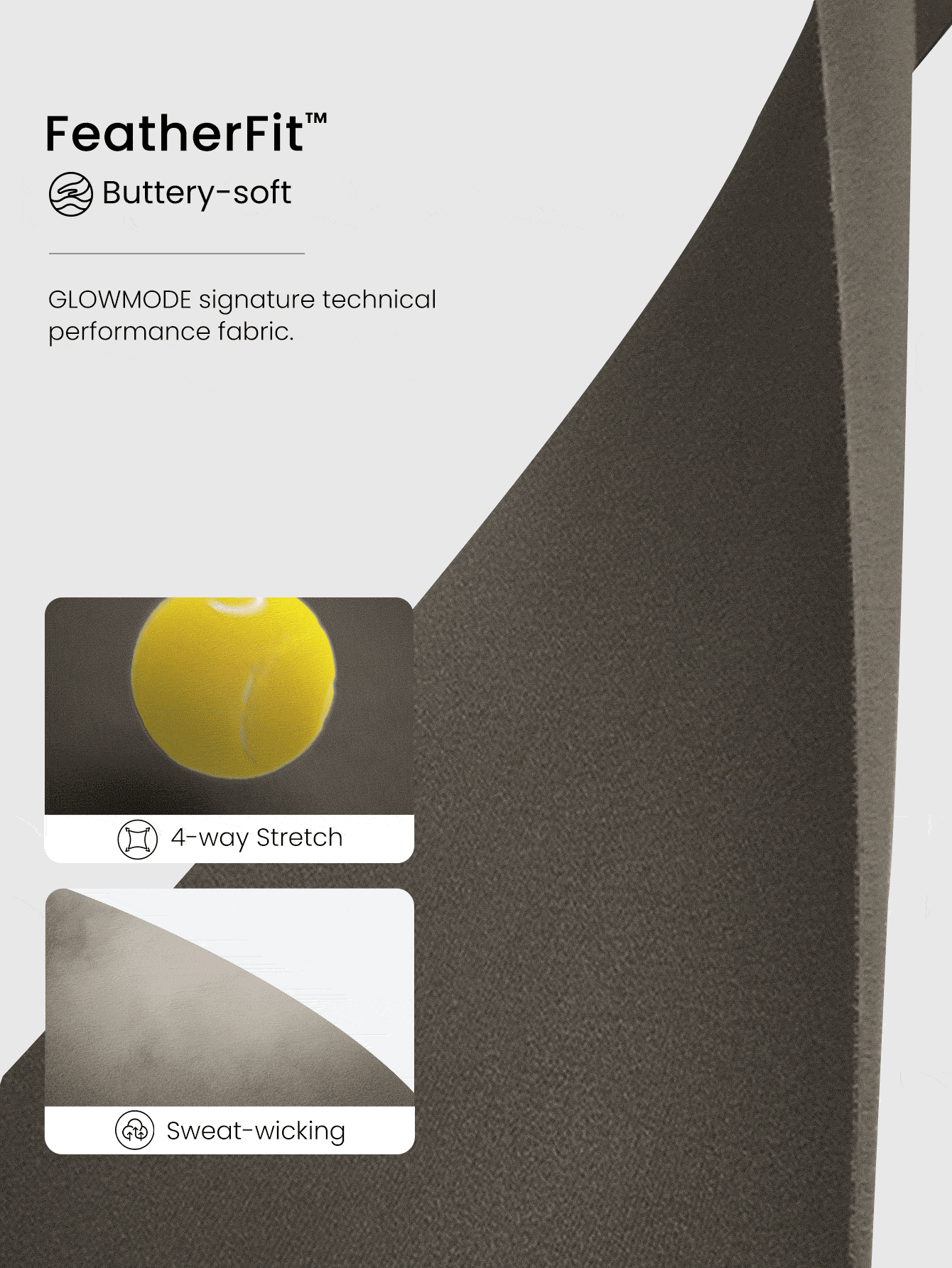 GLOWMODE FeatherFit™ Slim-It 流线型高性能安全口袋拉链长袖夹克低冲击瑜伽日常秋季 - 棕色 - 查看 5