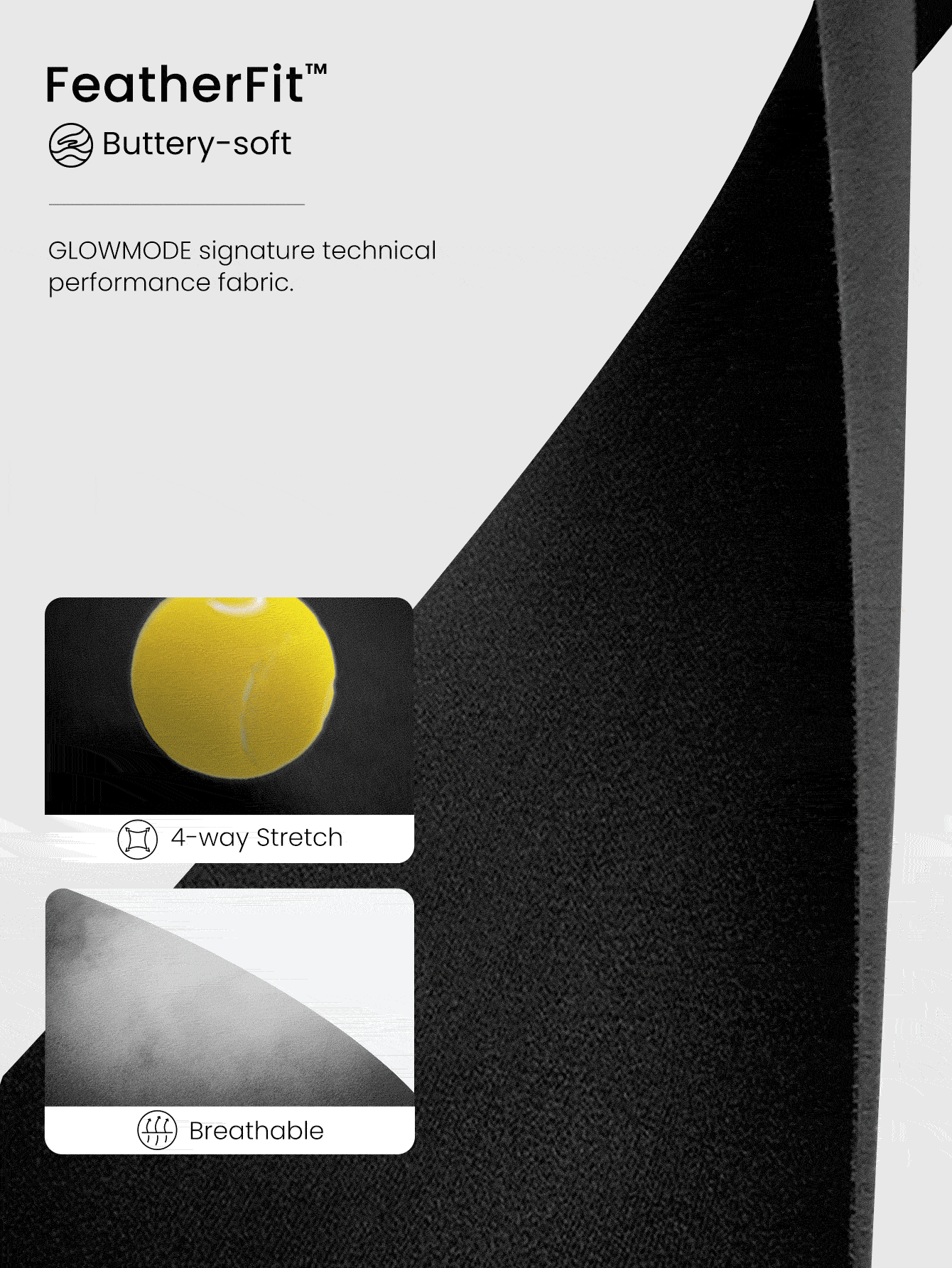 GLOWMODE FeatherFit™ U-Back Cropped Active Tank & 4.3" Tummy Control Biker Shorts Set Low Impact Yoga Daily - Black - View 6