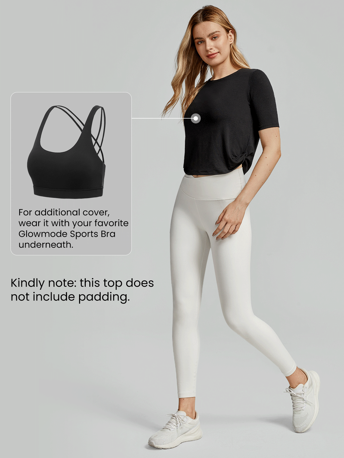 GLOWMODE Wool Knit Soft Knotted T-Shirt Casual Daily Baby Tee - Black - View 5